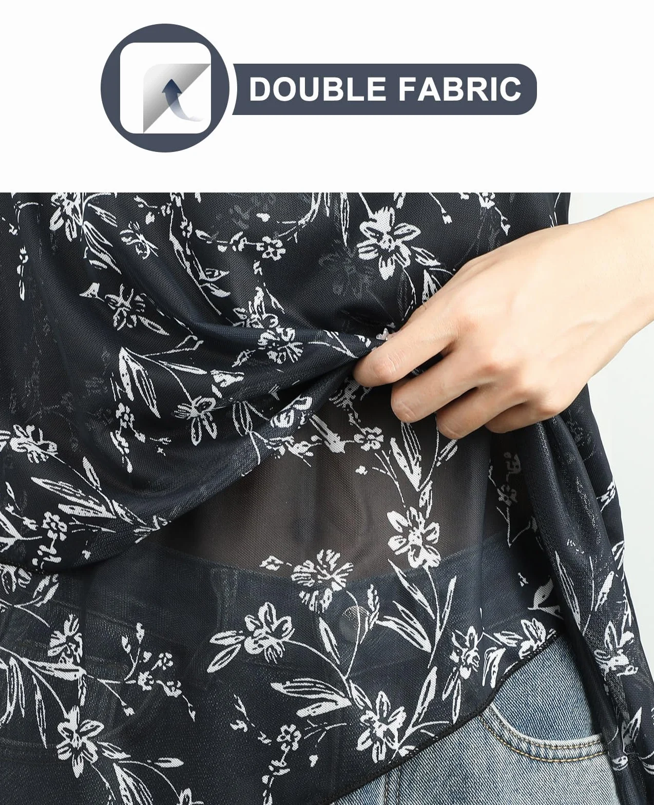 Adigaber Damska luźna bluzka z rękawami trzy czwarte elegancka bluzka z dekoltem w serek modna bluzka