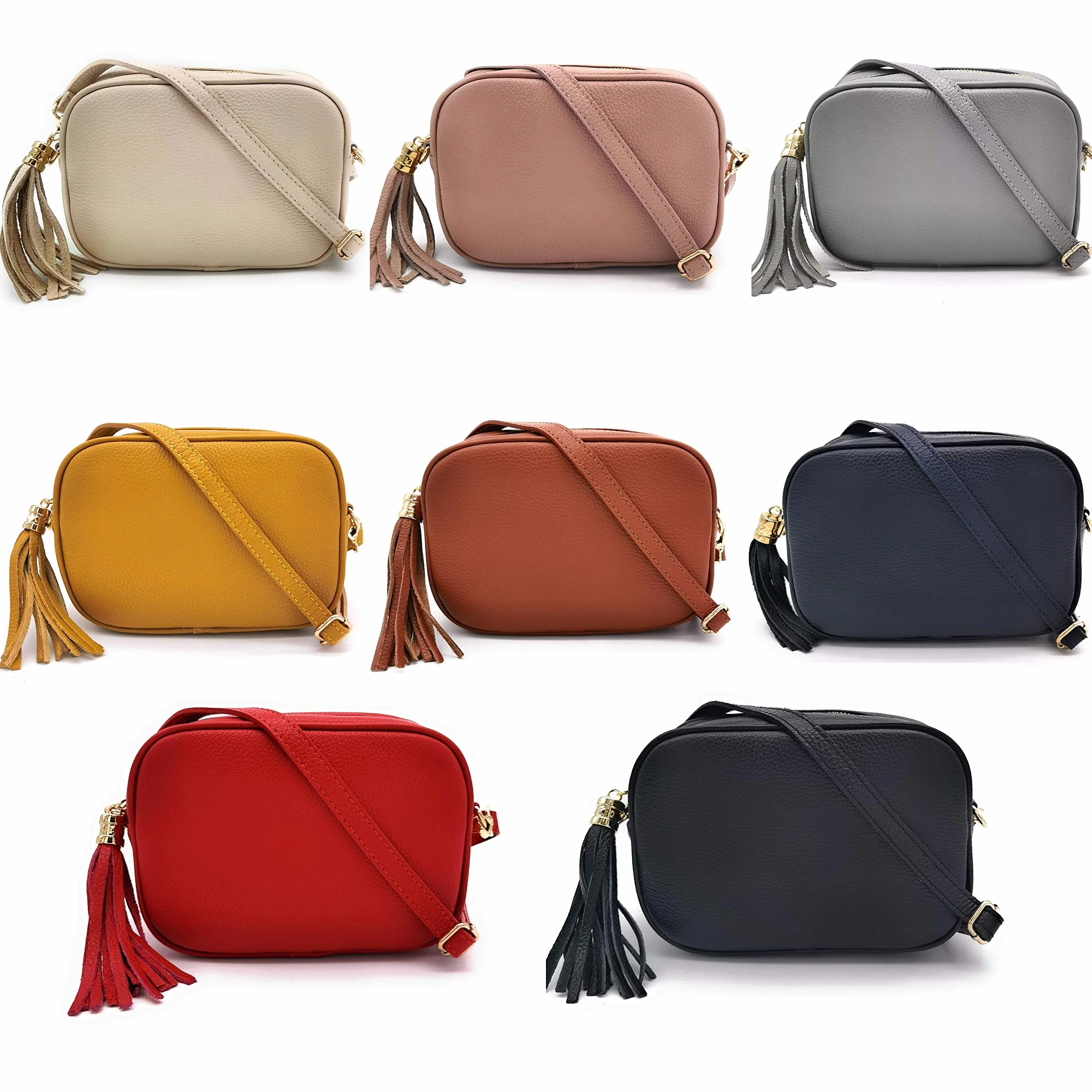 ELIOX Torebka damska z prawdziwej skóry mała crossbody na ramię