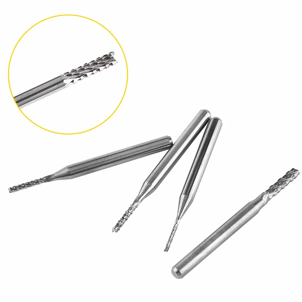 10 Sztuk Frezy z Węglika Wolframu Wiertła 1.0mm 1.5mm 2.0mm 2.5mm 3.0mm Średnica Krawędzi Tnącej do Płytek Drukowanych Tworzywa Sztuczne Stal Nierdzewna i Miedź