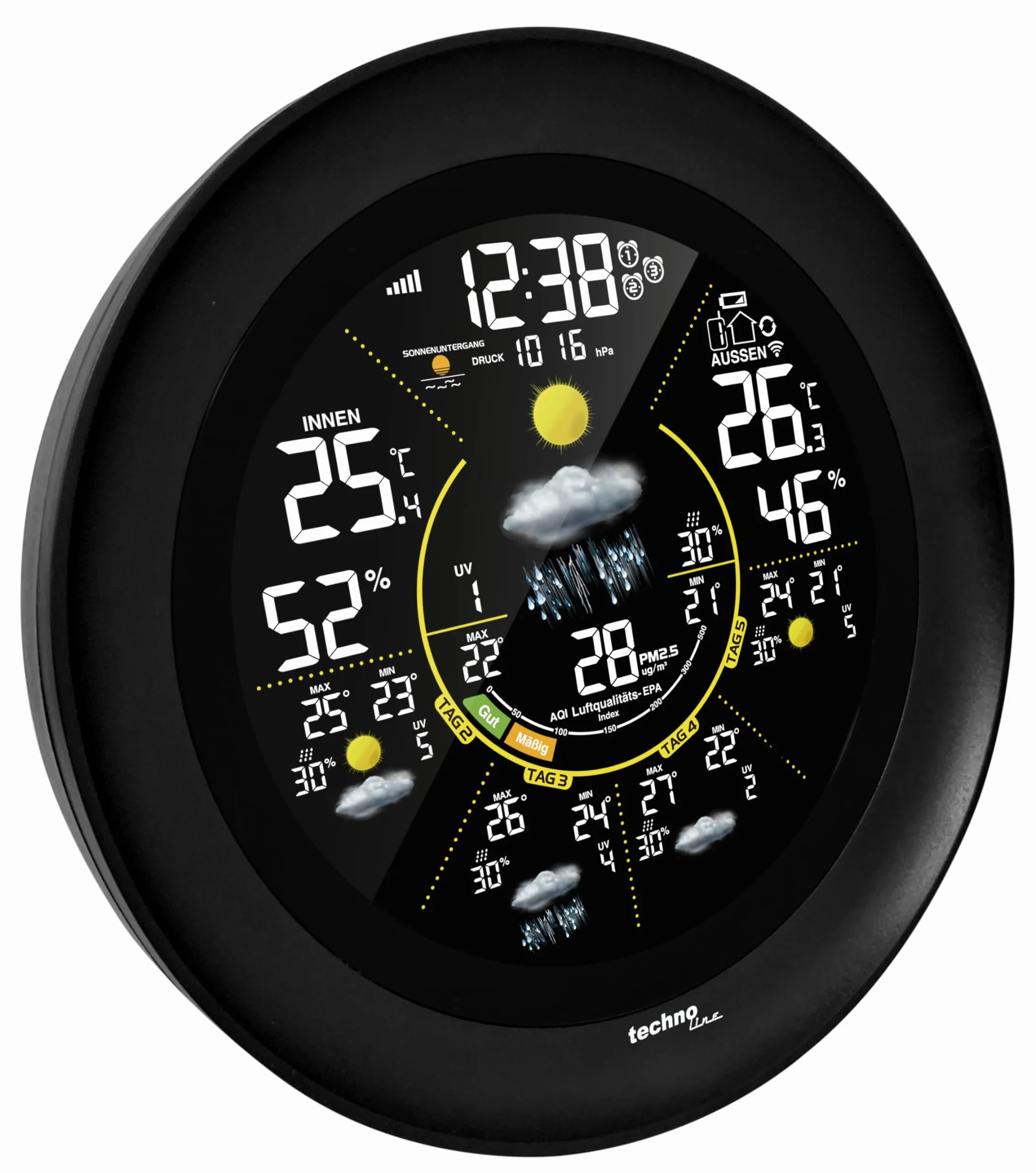 WD3040 internetowa stacja pogodowa, elegancki specjalny design, regionalna prognoza pogody, temperatura, korzystanie z aplikacji pogodowej, dodatkowe dane na smartfonie