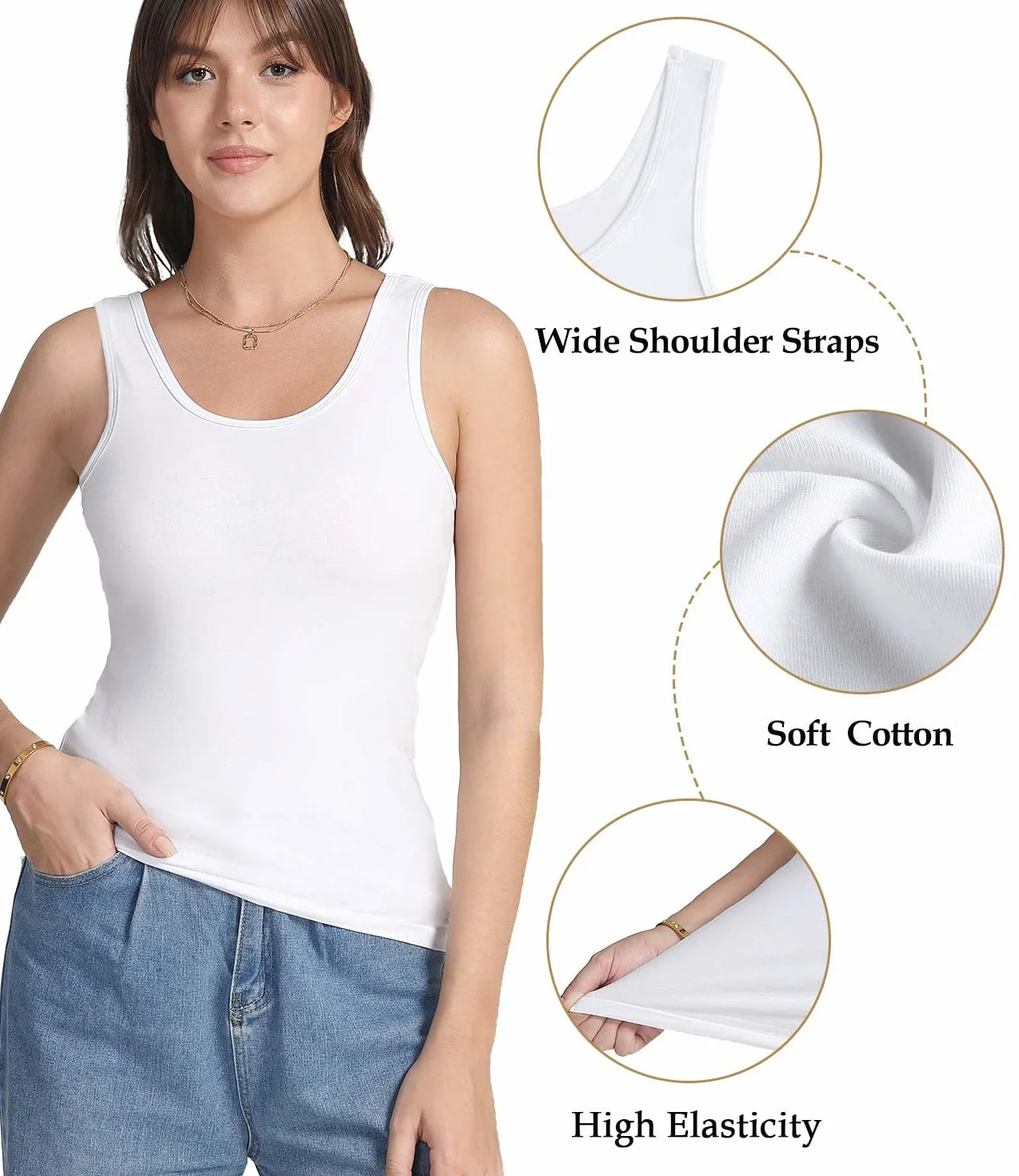 wirarpa Damskie podkoszulki bawełniane tank top 2-pak