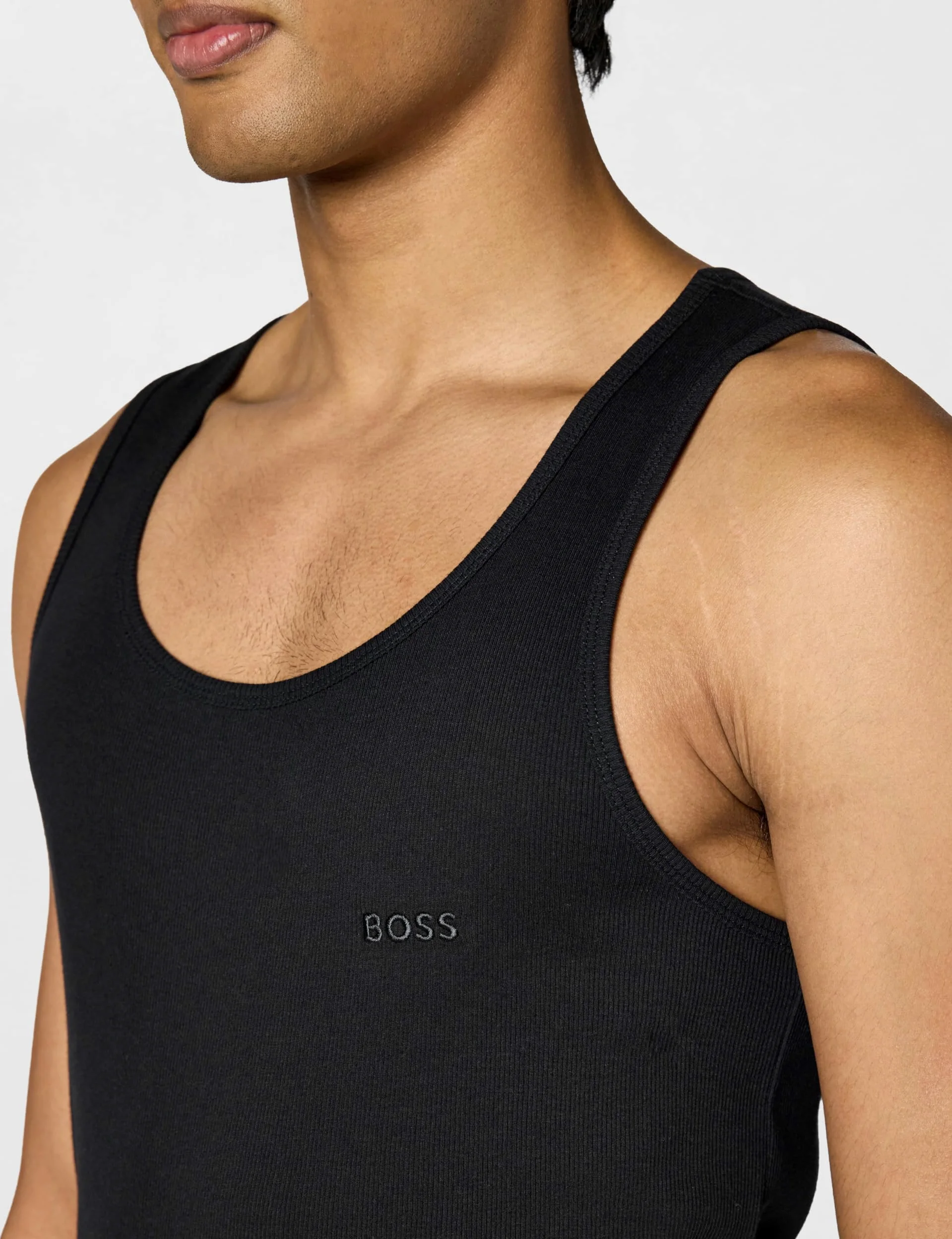 BOSS Męska koszulka bez rękawów, Outer Space Black, S