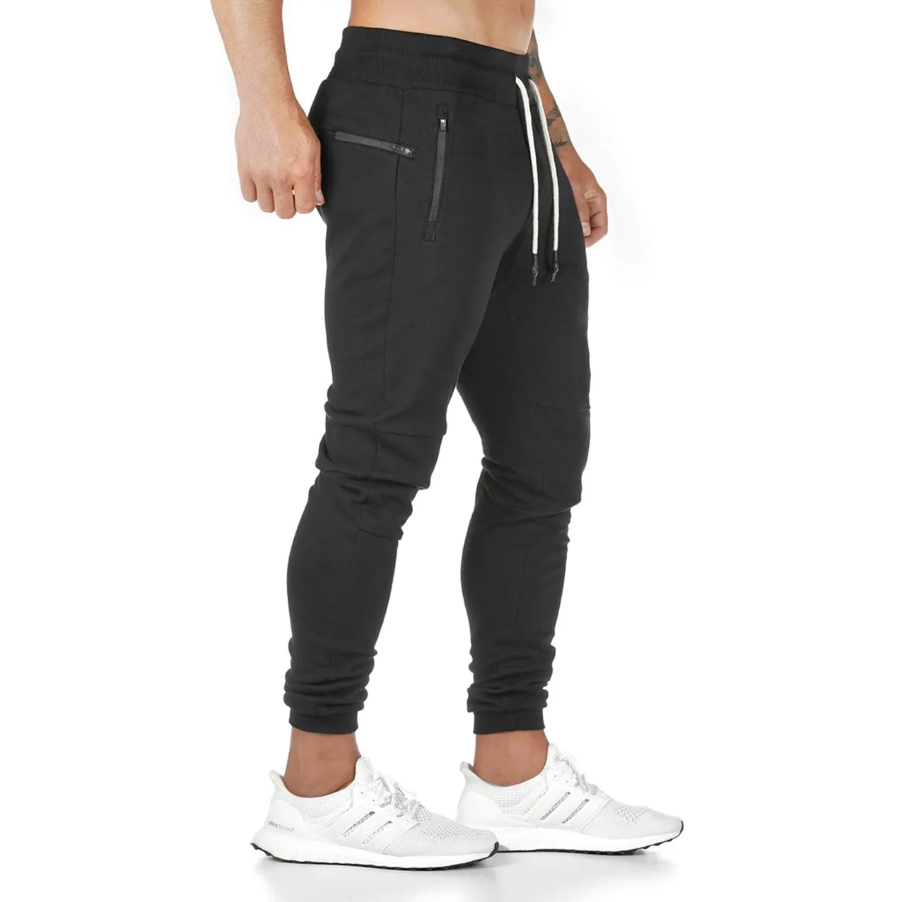 Yageshark Męskie bawełniane spodnie do biegania, dopasowany krój, styl streetwear, do uprawiania sportu, rekreacji, fitnessu