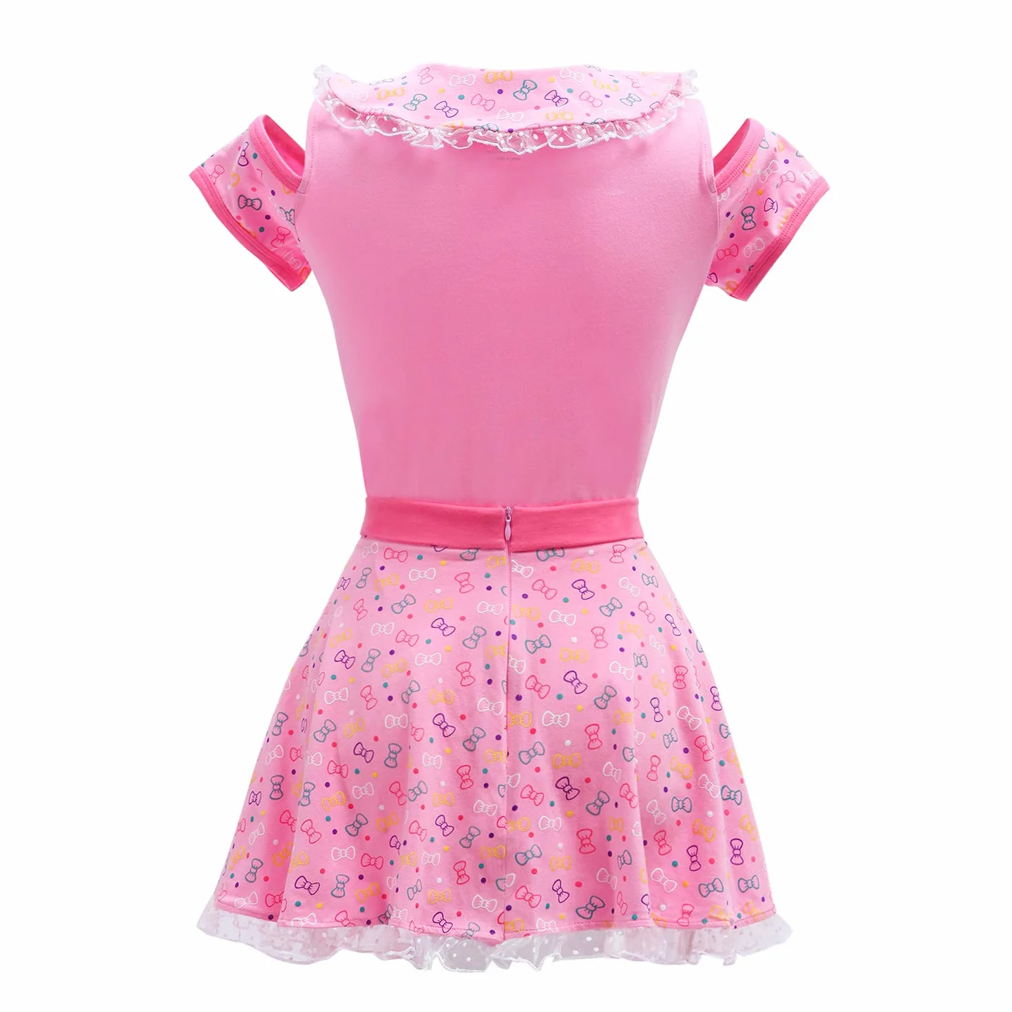 LittleForBig Dorośli Baby miłośnik pieluszek ABDL jednoczęściowy śpioszki Witaj Meow-Meow Onesie