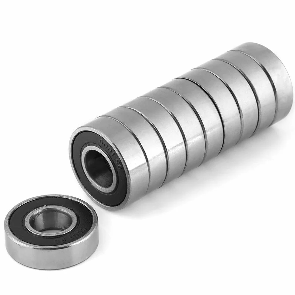 10 pcs Kugellager Lager Rollenlager, Multi-Use-Gummi Sealed Rillenkugellager 6001-2RS (12x28x8mm)