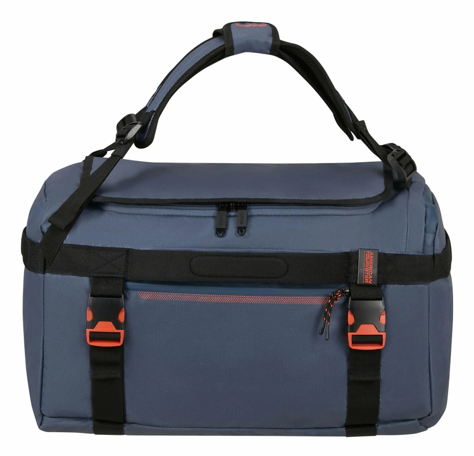 American Tourister Torba podróżna plecak Urban Track Duffle/Backpack Coated 60L granatowy/pomarańczowy niebieski