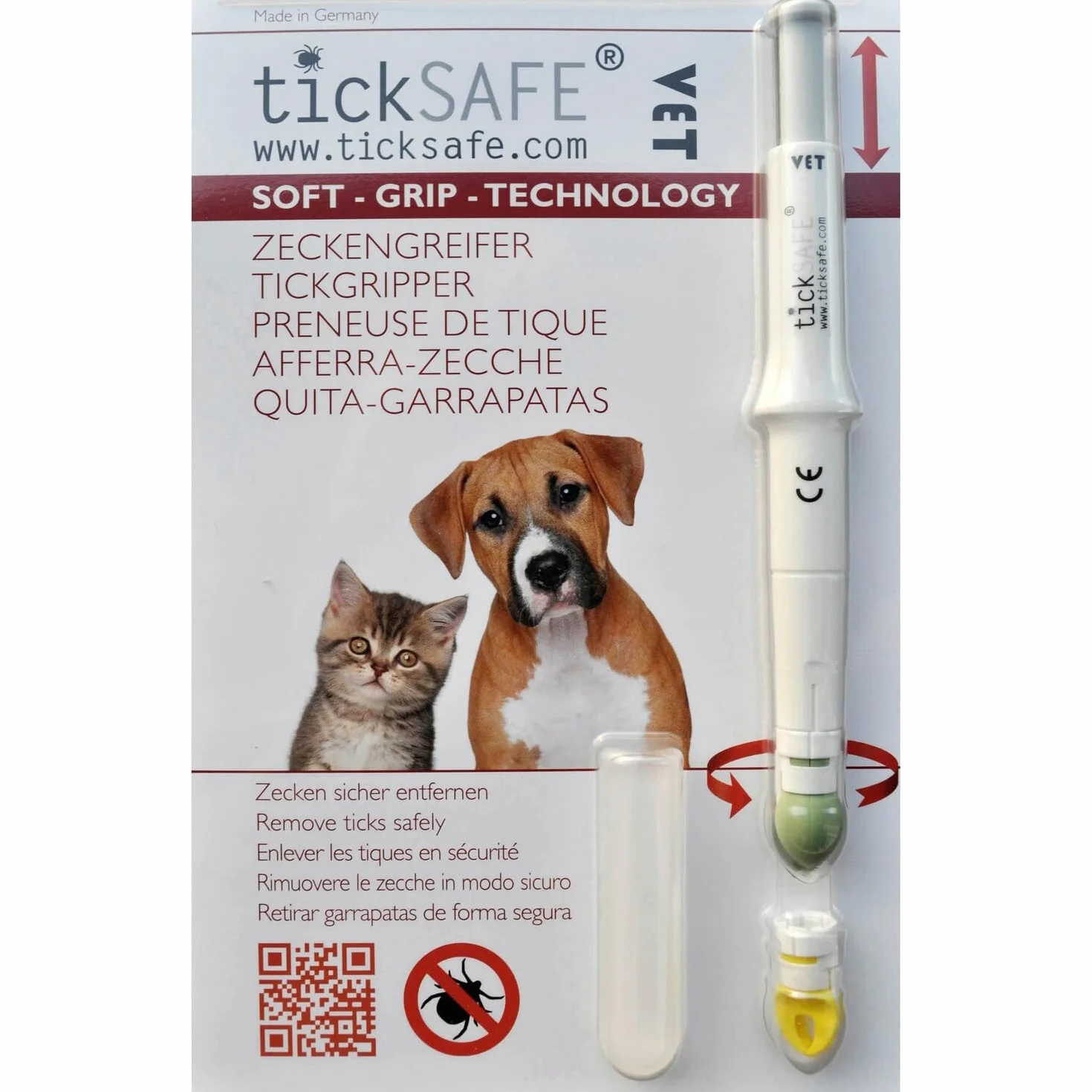 tickSAFE Ludzki chwytak do kleszczy z obrotową głowicą chwytającą – lepsza alternatywa dla szczypiec do kleszczy | Bez ściskania, ciągnięcia lub ściskania – wystarczy delikatnie wykręcić