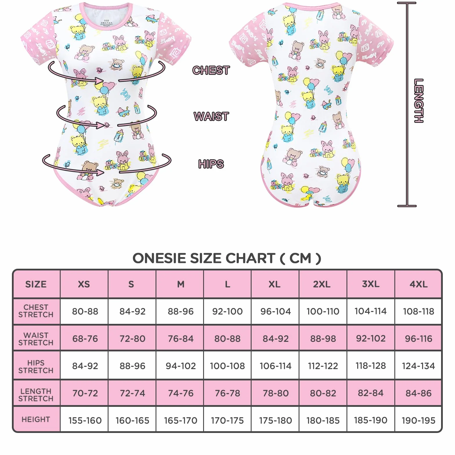 LittleForBig Bawełniane śpioszki Onesie Piżama Bodysuit - Baby Cuties śpioszki