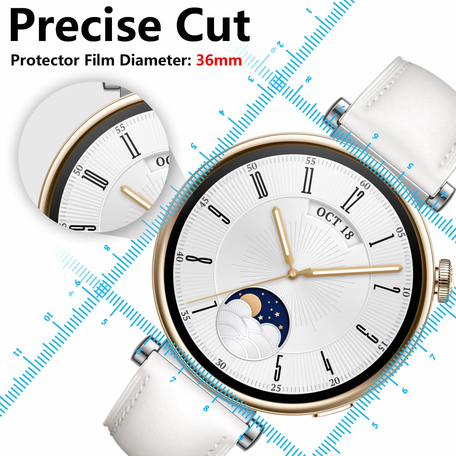 6 sztuk folii ochronnej do Huawei Watch GT 6 41 mm / GT 5 41 mm / GT 4 41 mm, HD folia ochronna ze szkła hartowanego, odporna na zarysowania, bez pęcherzyków powietrza