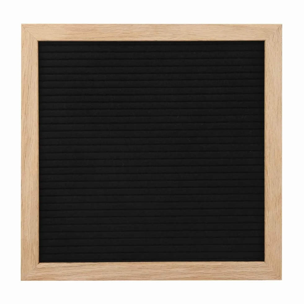 Tablica ogłoszeń DIY znaki wymienne litery cyfry tablica na listy tablica z wiadomościami do rekwizytu do dekoracji pokoju, 25,5 x 25,5 x 2 cm (czarny)