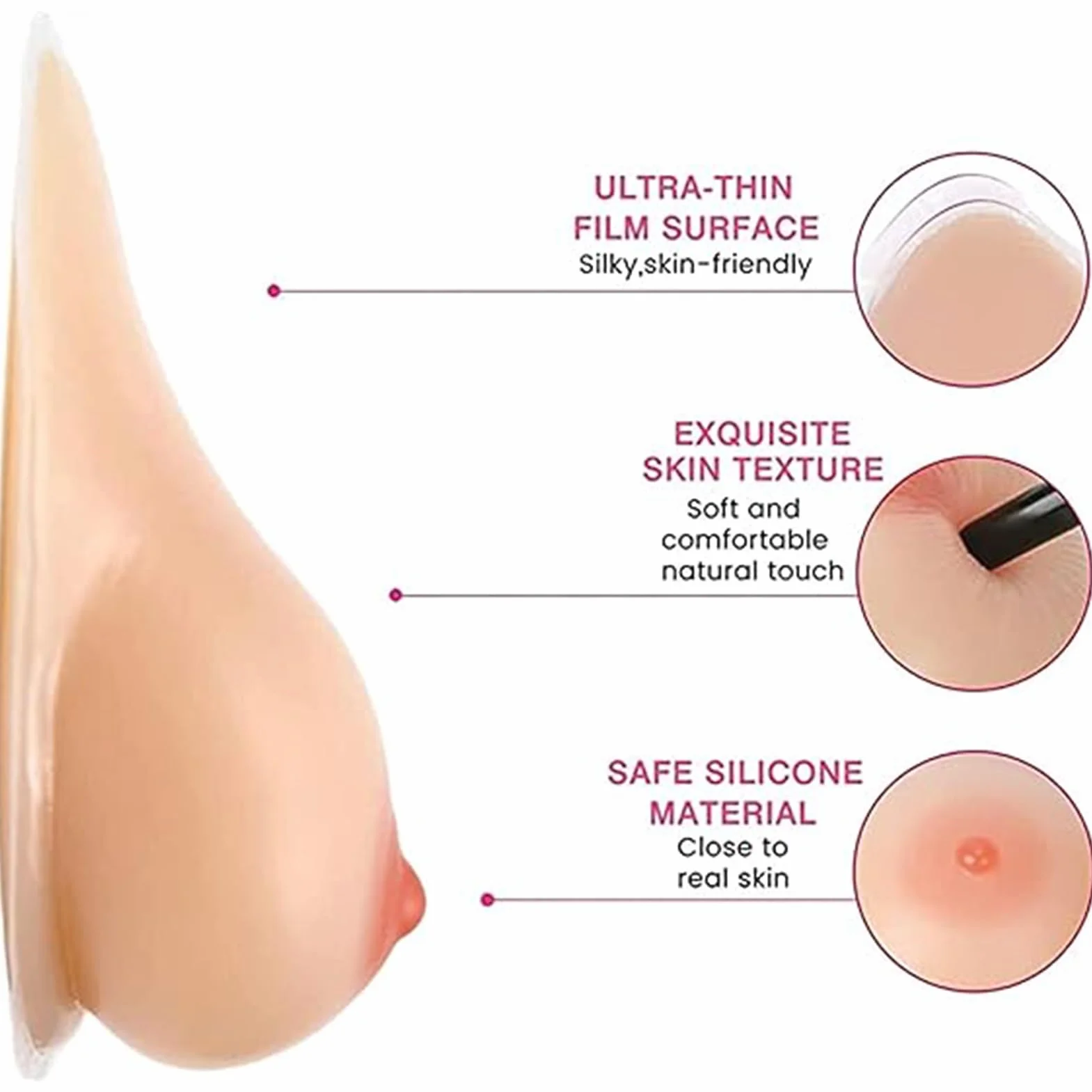Samoprzylepne realistyczne protezy piersi silikonowe 1 para B-EE Cup do mastektomii crossdress cosplay nude