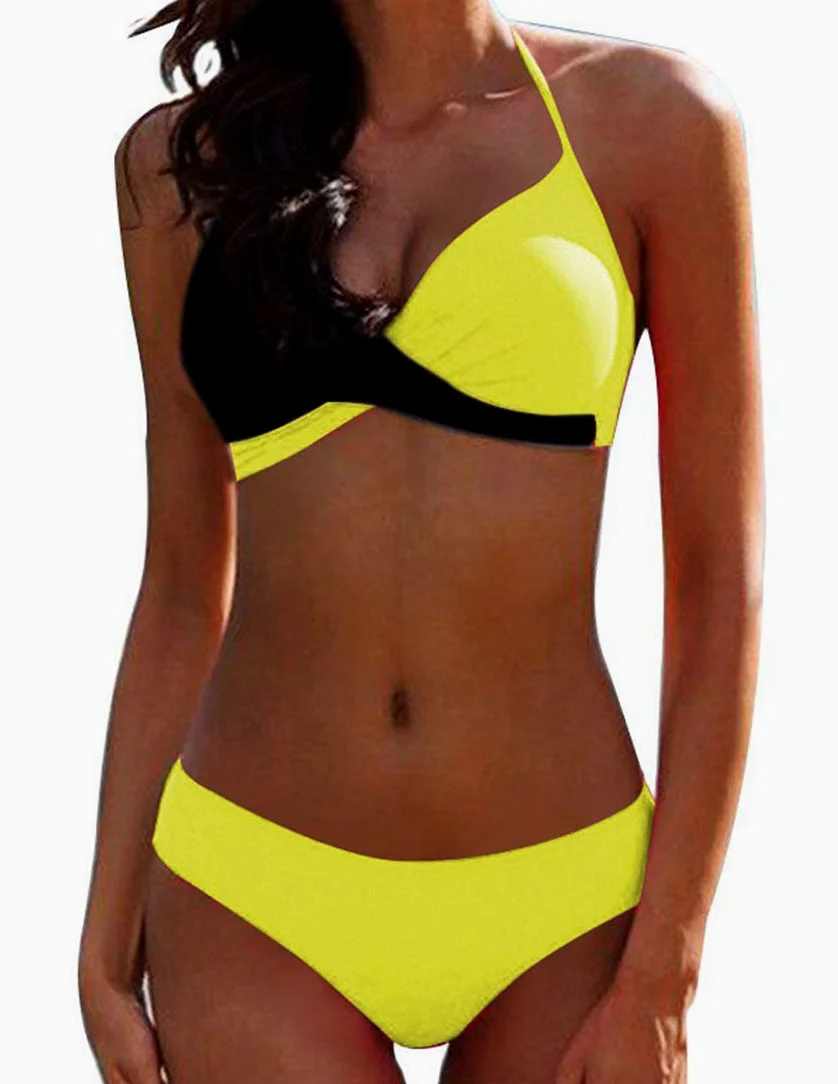JFAN Damski dwuczęściowy kostium kąpielowy, lifting Classic Thin Triangle, strój kąpielowy, elegancki zestaw bikini