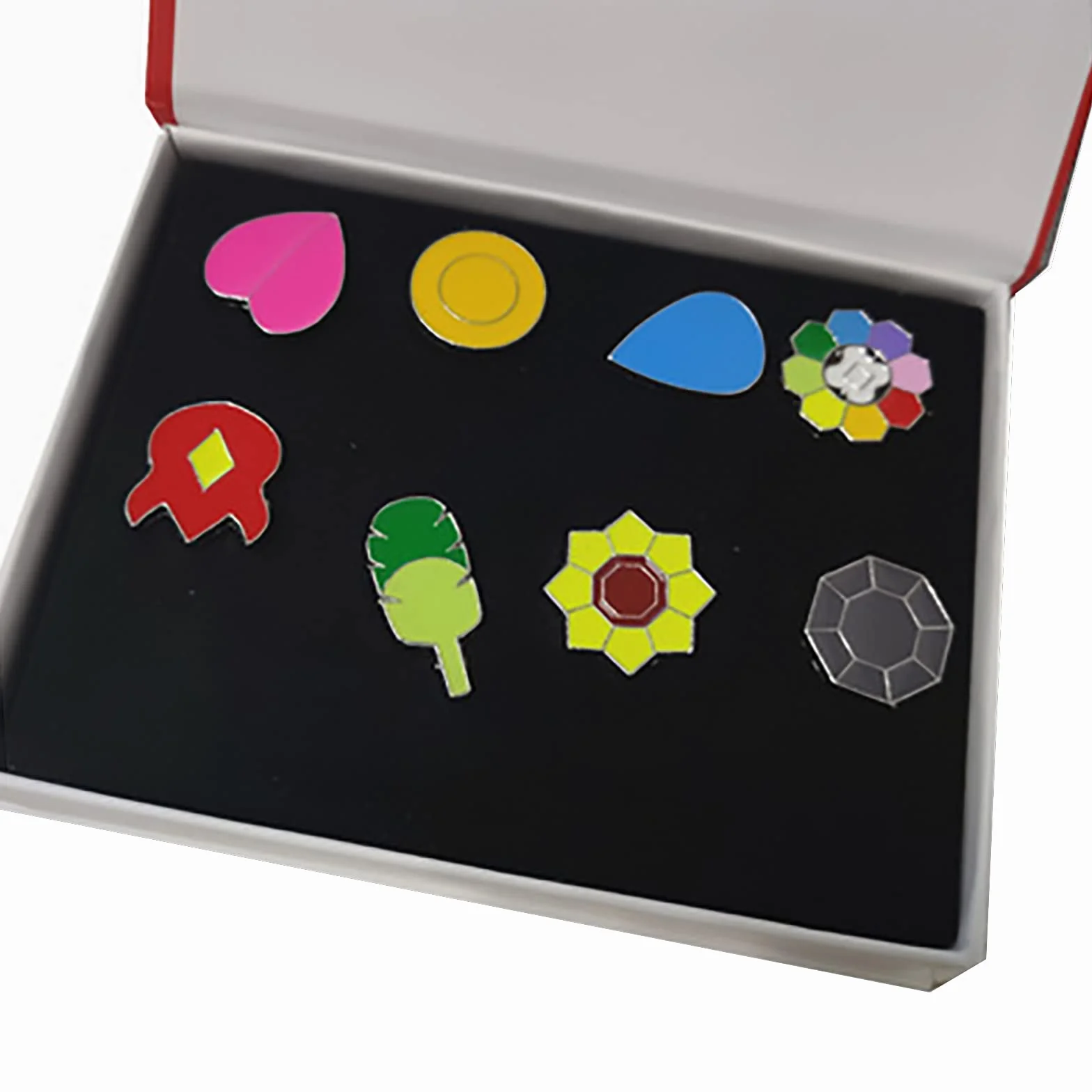 YUANstore Dotyczy Pocket Monster Generation 1-6 Gym Badge Collection Box, kolekcja gier zestaw 8 szt., prezent dla chłopców i dziewcząt