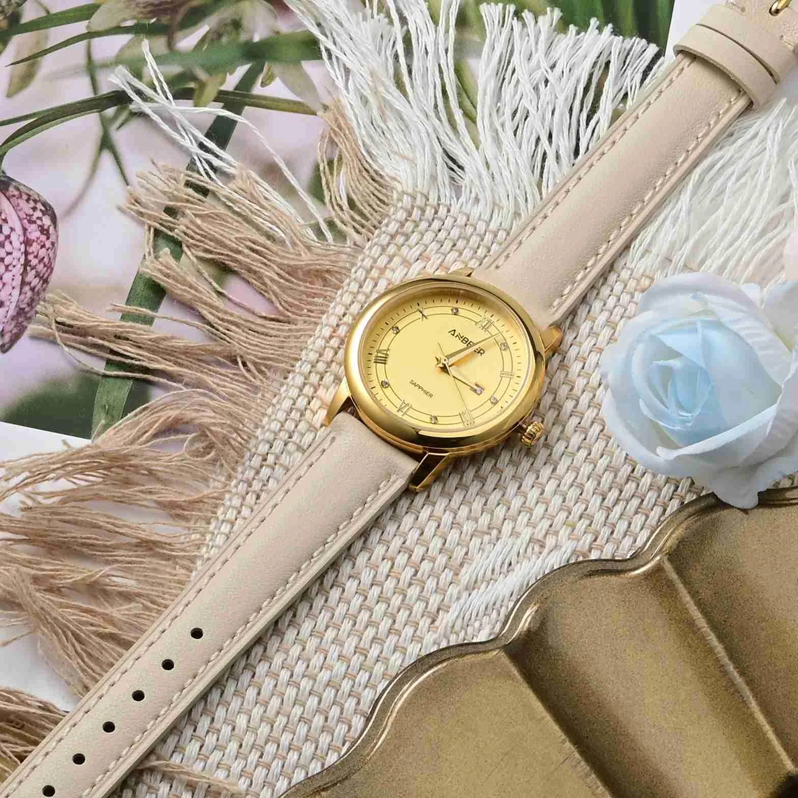 Elegancki płaski pasek do zegarka z prawdziwej skóry Quick Release dla kobiet