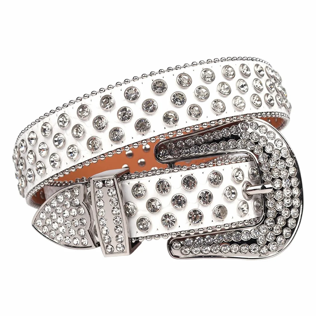 Różowy kryształ górski pasek damski męski jakość kryształ wysadzany paskiem mężczyzna kobiety Ceinture Femme Cinto De Strass do dżinsów deerative ALL biały 11 cm