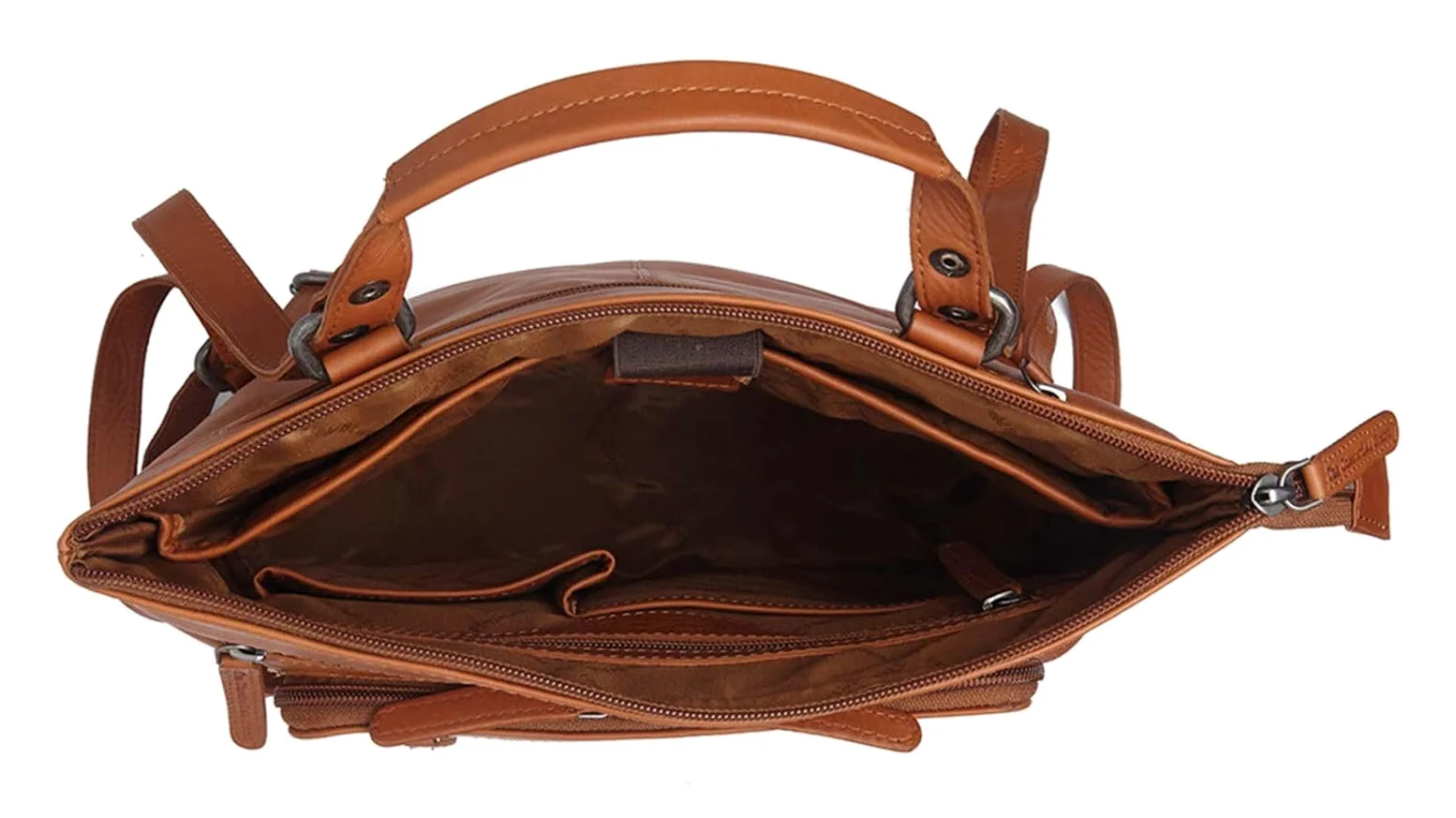 The Chesterfield Brand Skórzany plecak rekreacyjny z kieszenią na laptopa plecak Caldero Cognac brązowy