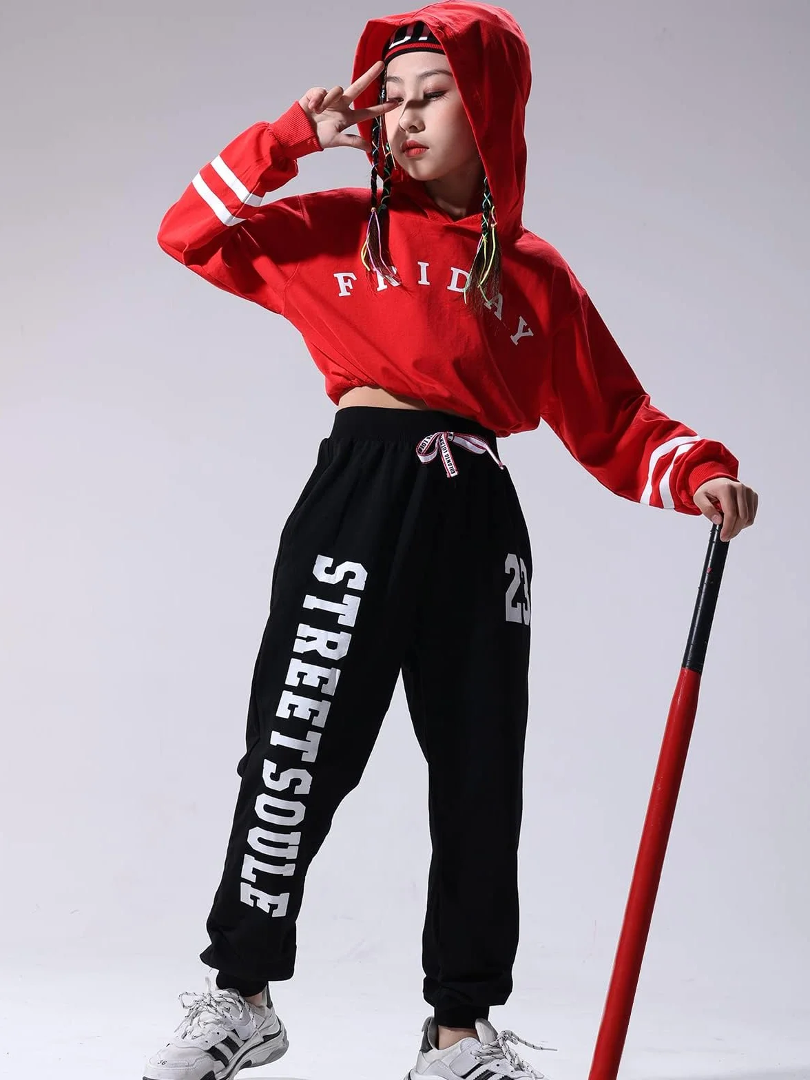 LOLANTA zestaw odzieży hip-hop dla dziewcząt, sportowy strój do tańca ulicznego
