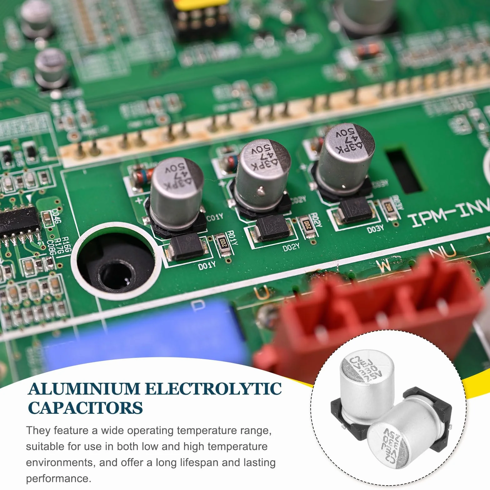 QUARKZMAN 3.3uF 50V Aluminiowe kondensatory elektrolityczne, niska impedancja urządzenie do montażu powierzchniowego Kondensator elektrolityczny do obwodu drukowanego TV, 4x5,4 mm, 20 sztuk