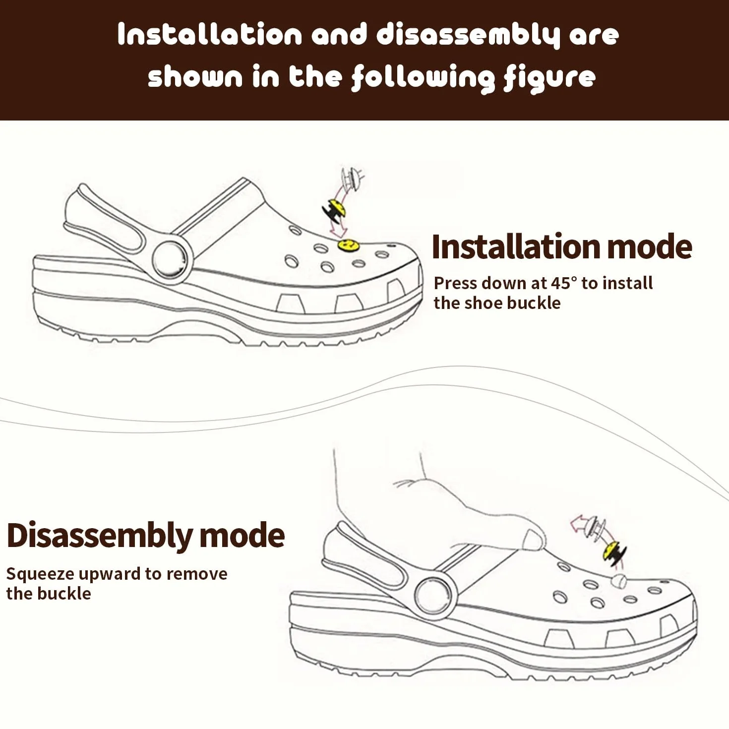 Akcesoria 3D Crocs Charms do Butów - Urocze Ozdoby z PVC DIY Guziki Broszki Dekoracja