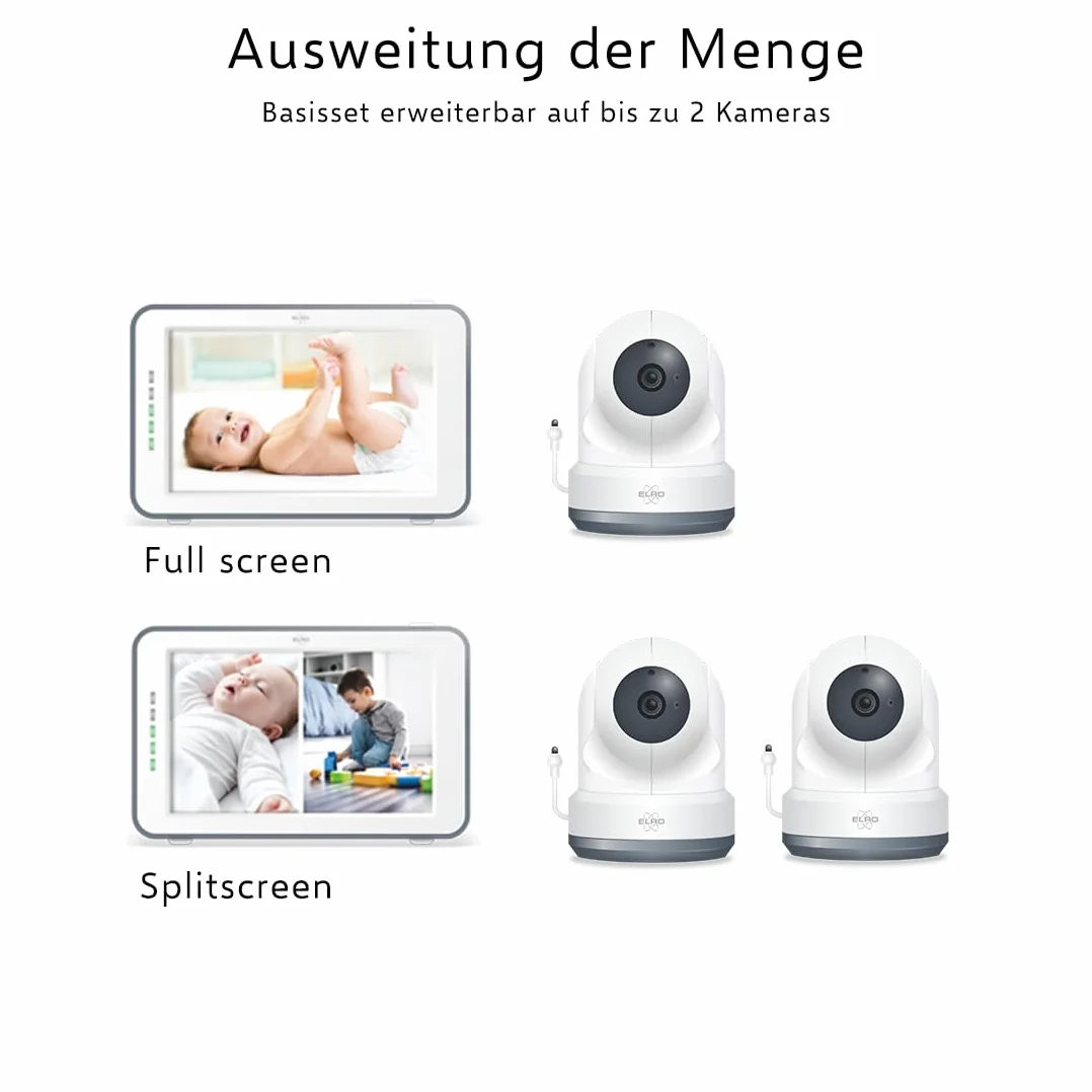 ELRO BC4000 Baby Monitor Royale Full HD niania elektroniczna z ekranem dotykowym 12,7 cm i aplikacją