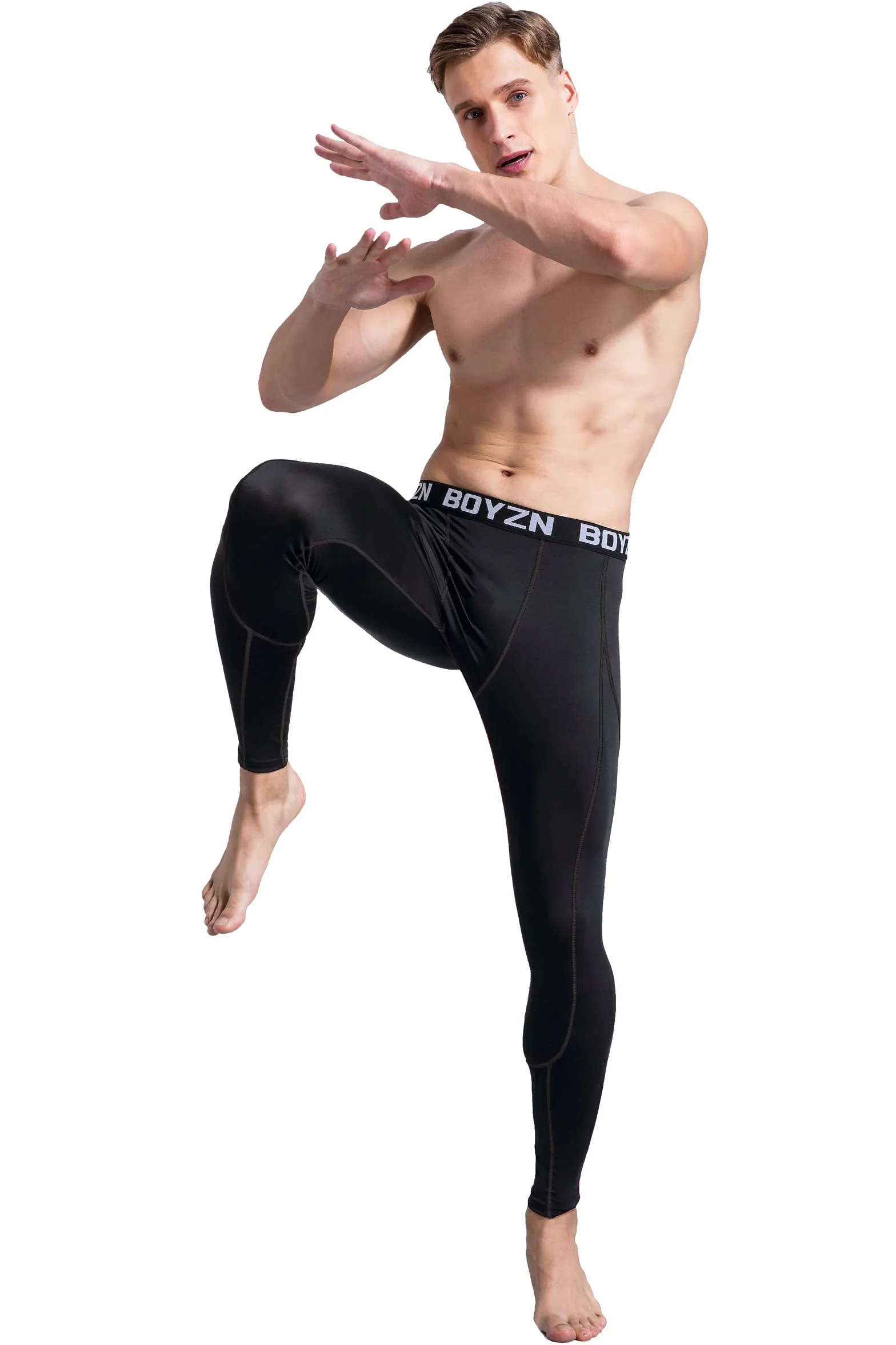 Boyzn 1 lub 2,3 pary męskich spodni kompresyjnych, bielizna funkcyjna, legginsy sportowe dla mężczyzn, długie rajstopy, legginsy fitness z kieszeniami/bez kieszeni, do biegania, jazdy na rowerze