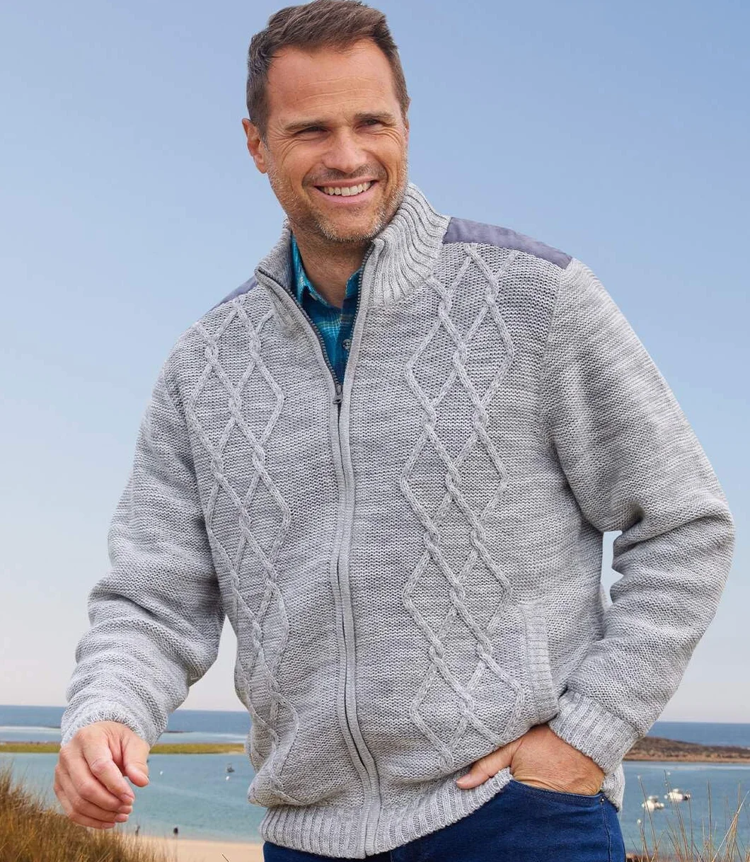 ATLAS FOR MEN Kurtka z podszewką z polaru Męska kamizelka z dzianiny Rozmiary M-5XL