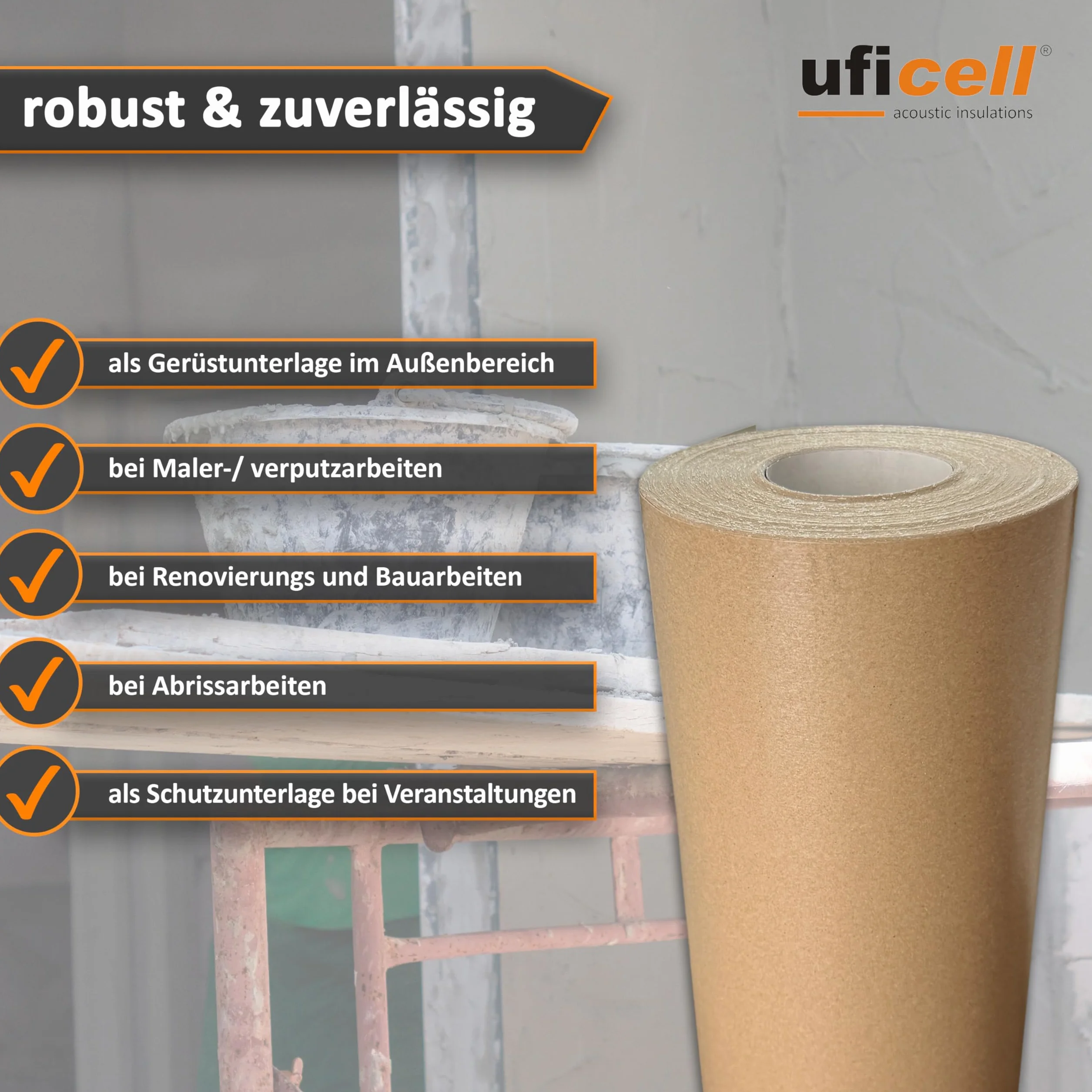 uficell® Papier do kartonów mlecznych Basic Gramatura: około 220 g/m² | Format: około 1,30 m x 58 lfm/Rola Rozmiar rolki: około 75 m² (220 g/m²)