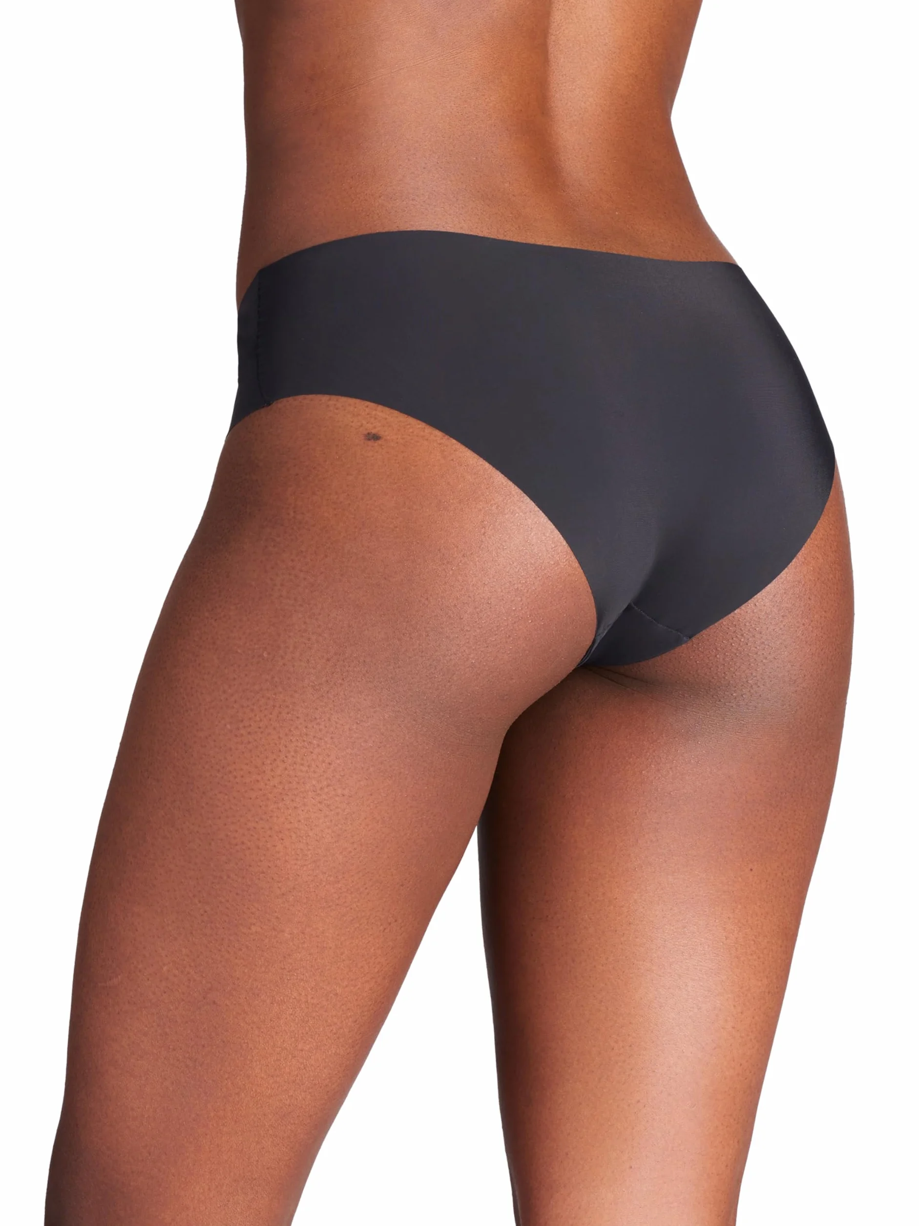 Under Armour Bielizna damska Pure Stretch niewidoczne spodnie hipsterskie, 3 sztuki majtek, czarne, L, Czarny, L