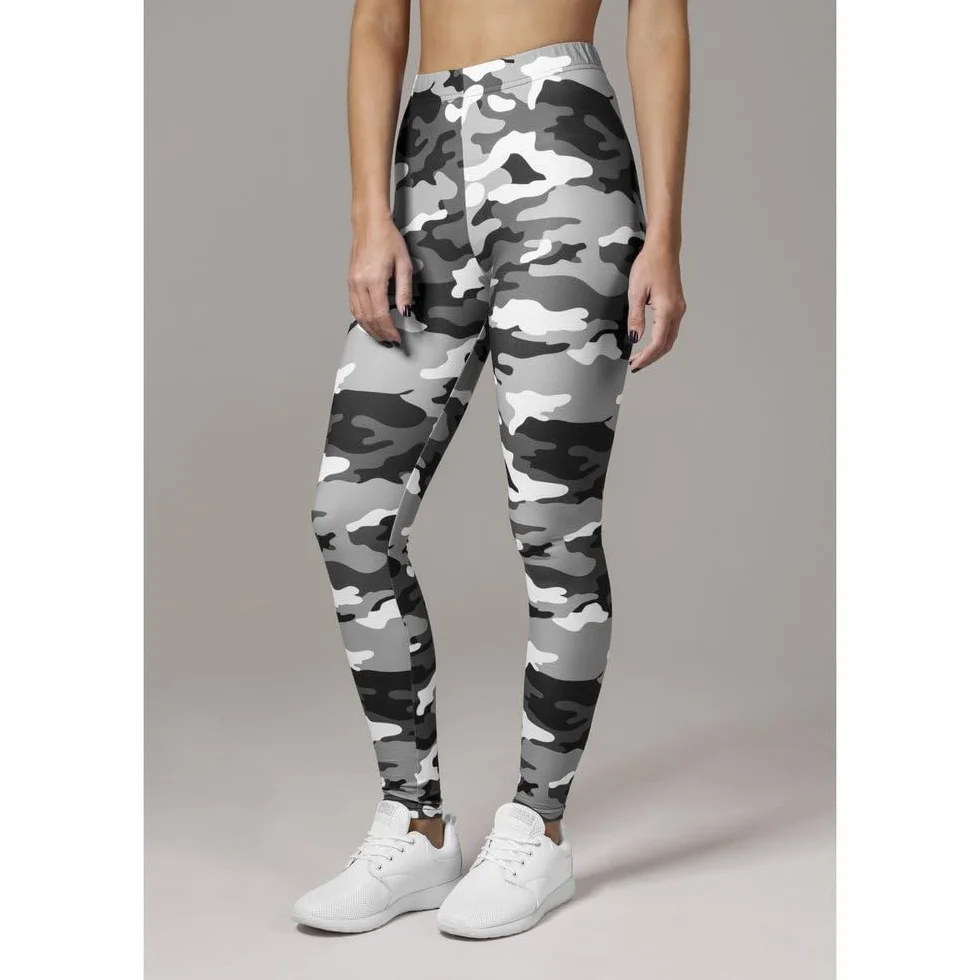 Urban Classics Camouflage Leggings Spodnie Sportowe Rozciągliwe Nadruk Wojskowy Regularny Krój Skinny Fit Kobiety