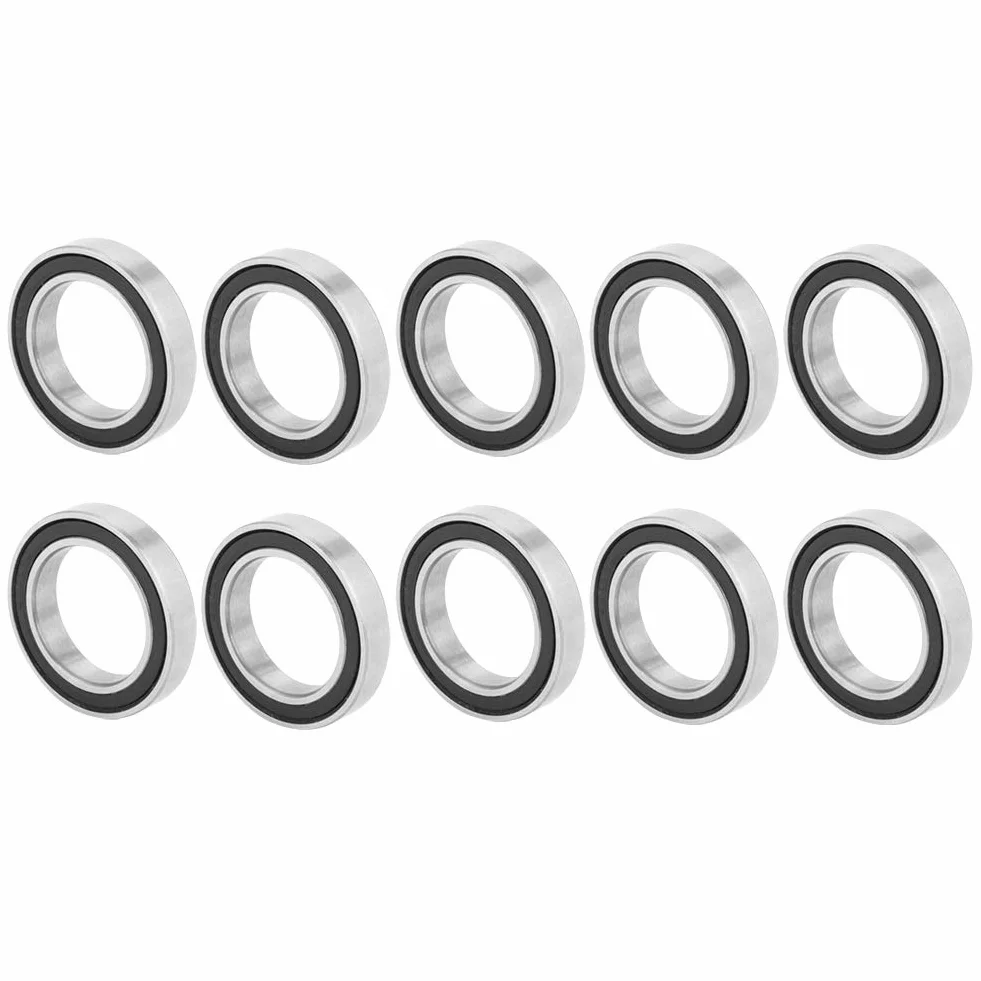 10 sztuk 6803-2RS uszczelnione łożyska kulkowe z głębokim rowkiem gumowe łożyska kulkowe ze stali szybkotnącej 17mm * 26mm * 5mm pojedyncze, Domyślnie