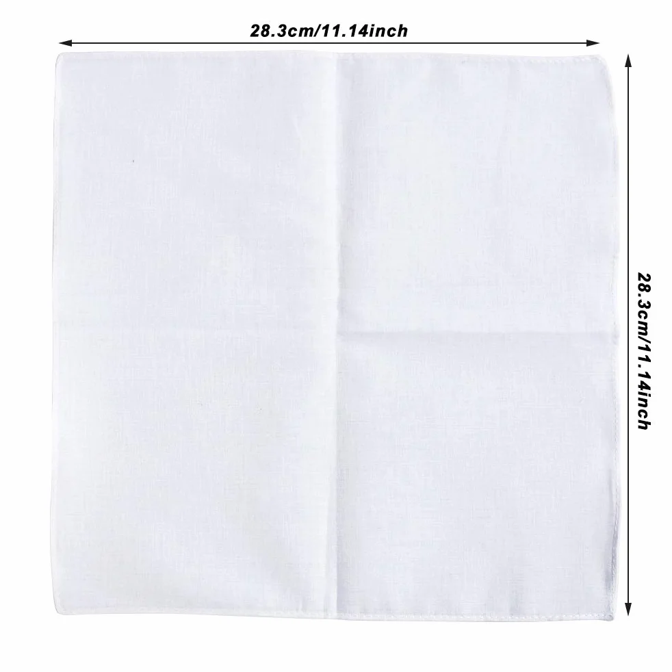 BUYGOO 25 szt. męskie białe bawełniane chusteczki poszetkowe chusteczki dla mężczyzn (rozmiar 28 cm)