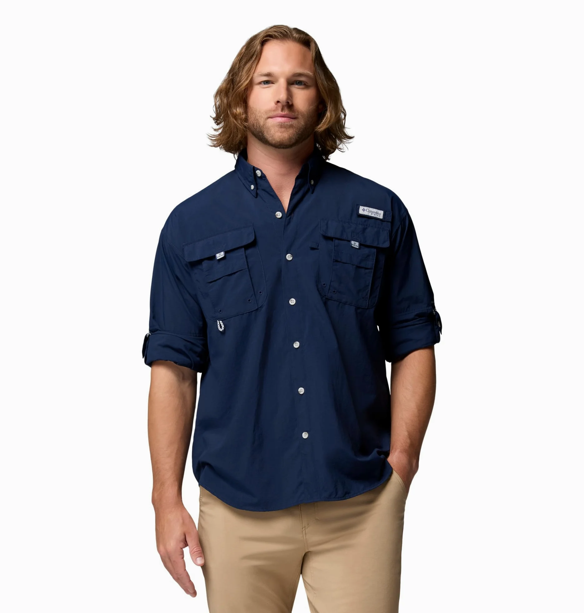Columbia Męska koszula z długim rękawem Bahama 2, koszula z długim rękawem, Collegiate Navy, S