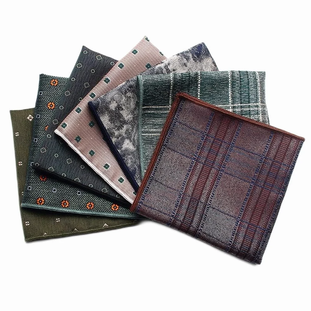 Męskie poszetki, Garnitury Chusteczki kieszonkowe 25cm*98cm Męskie chusteczki do nosa Kratka Moda Ręcznik na klatkę piersiową Chusteczka