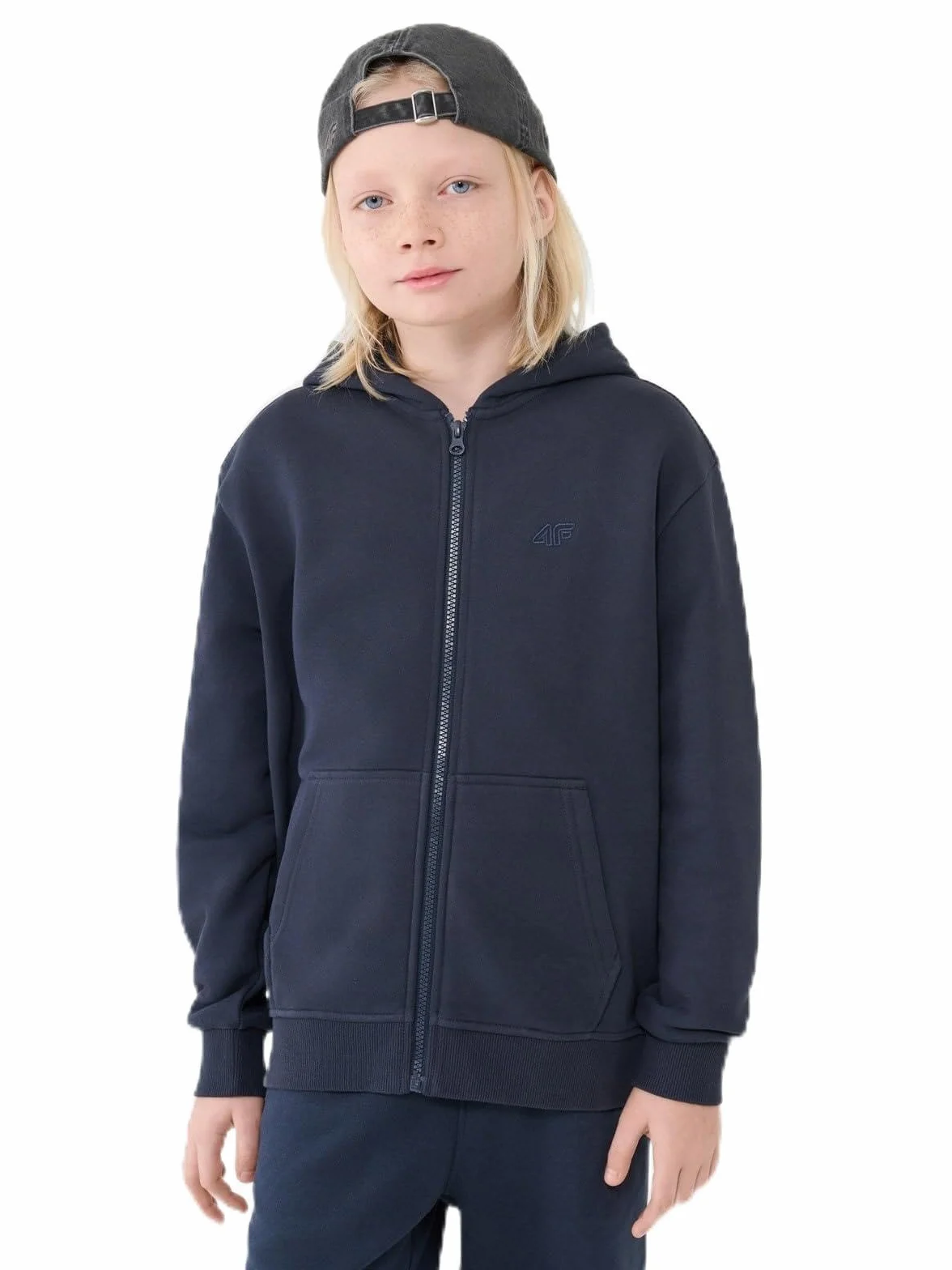 4F Bluza dresowa rozpinana z kapturem chłopięca