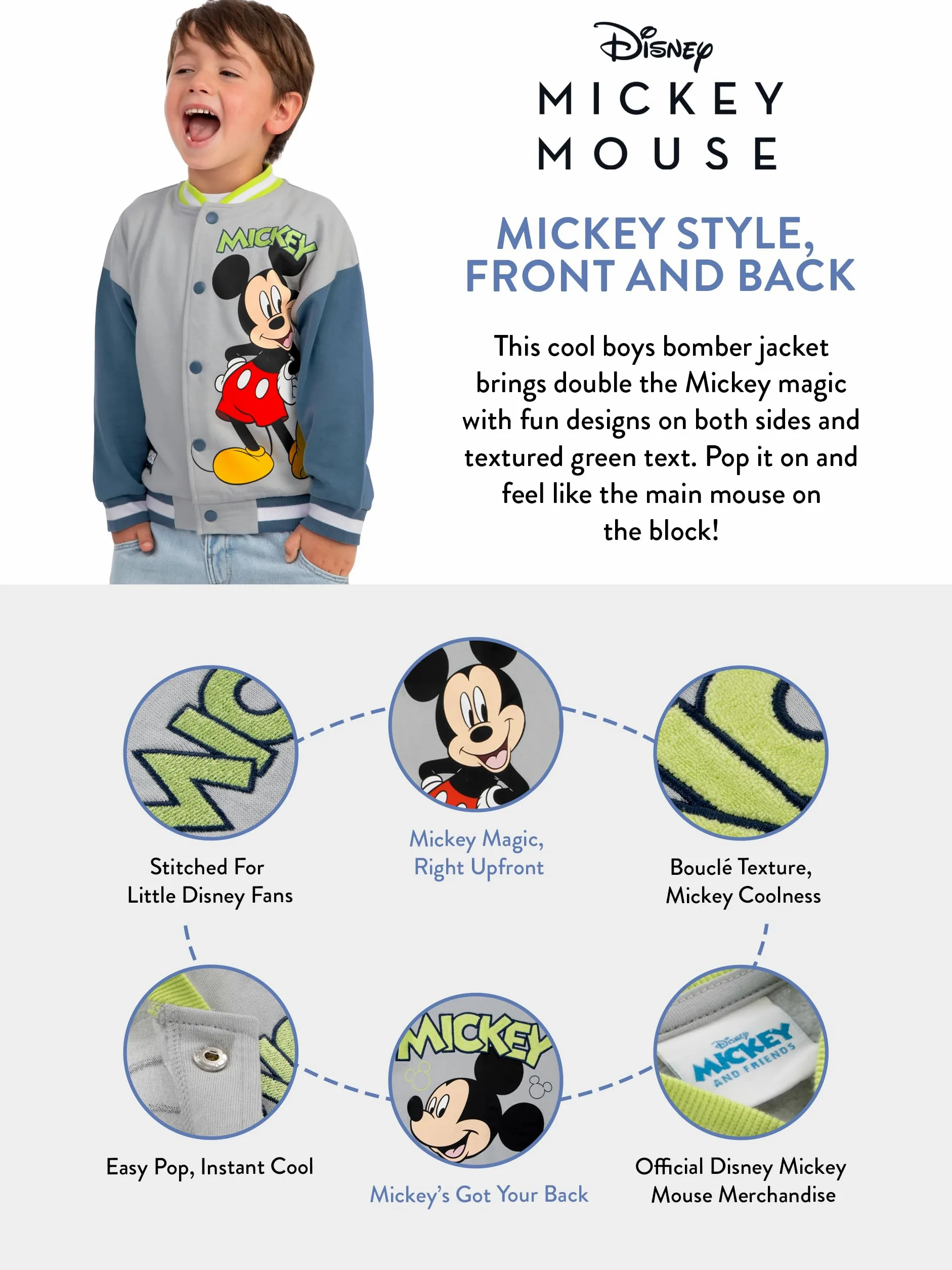 Disney Kurtka Bomber Chłopięca Mickey Mouse, Kurtka Mickey Dla Chłopców, Bawełniane Kurtki Baseballowe Na Lato