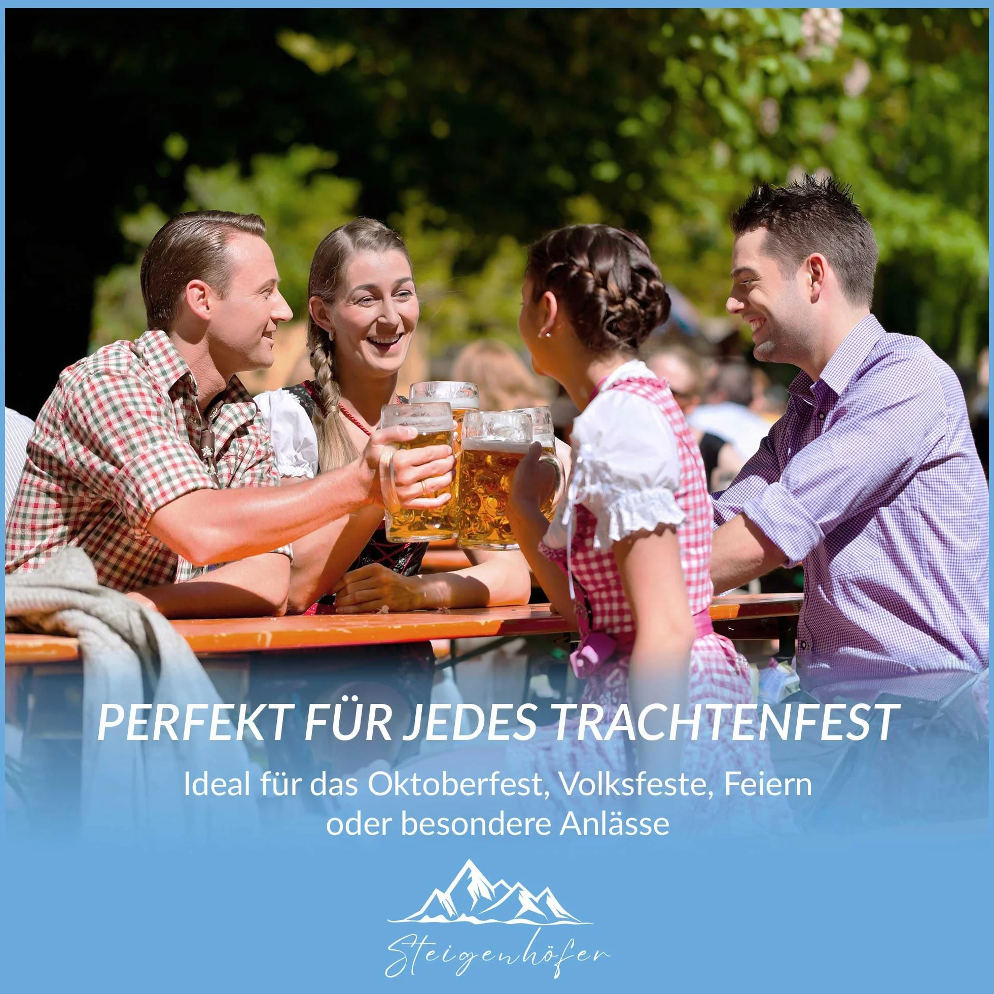 Steigenhöfer Manufaktur Bawarskie skarpety w paski męskie - przytulna bawełna - Oktoberfest i inne uroczystości - Zaprojektowane w Niemczech