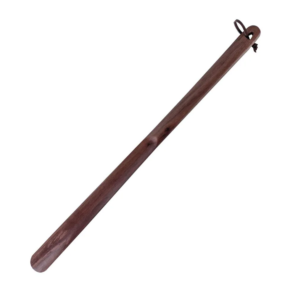 Healifty Łyżka do butów drewniana długa rączka stabilne buty akcesoria czarny orzech włoski 50 cm, jak na zdjęciu, 50x3x1.1cm