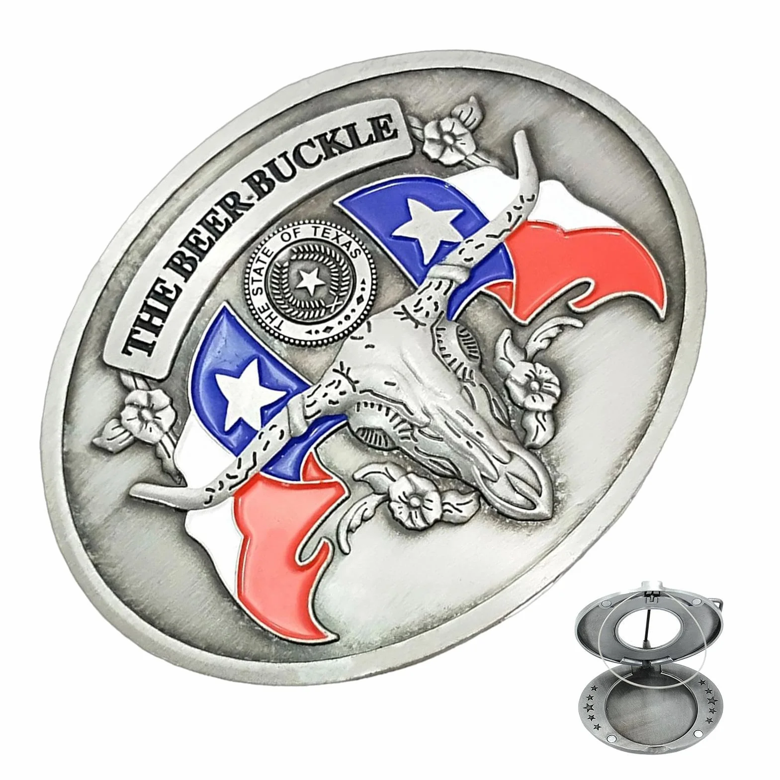 Generico Klamra do piwa do paska bez użycia rąk, uchwyt na butelkę Vintage Western Cowboy, stop 10,3 x 8 cm, port puszek i woda, idealny na imprezy, grilla i kemping na świeżym powietrzu