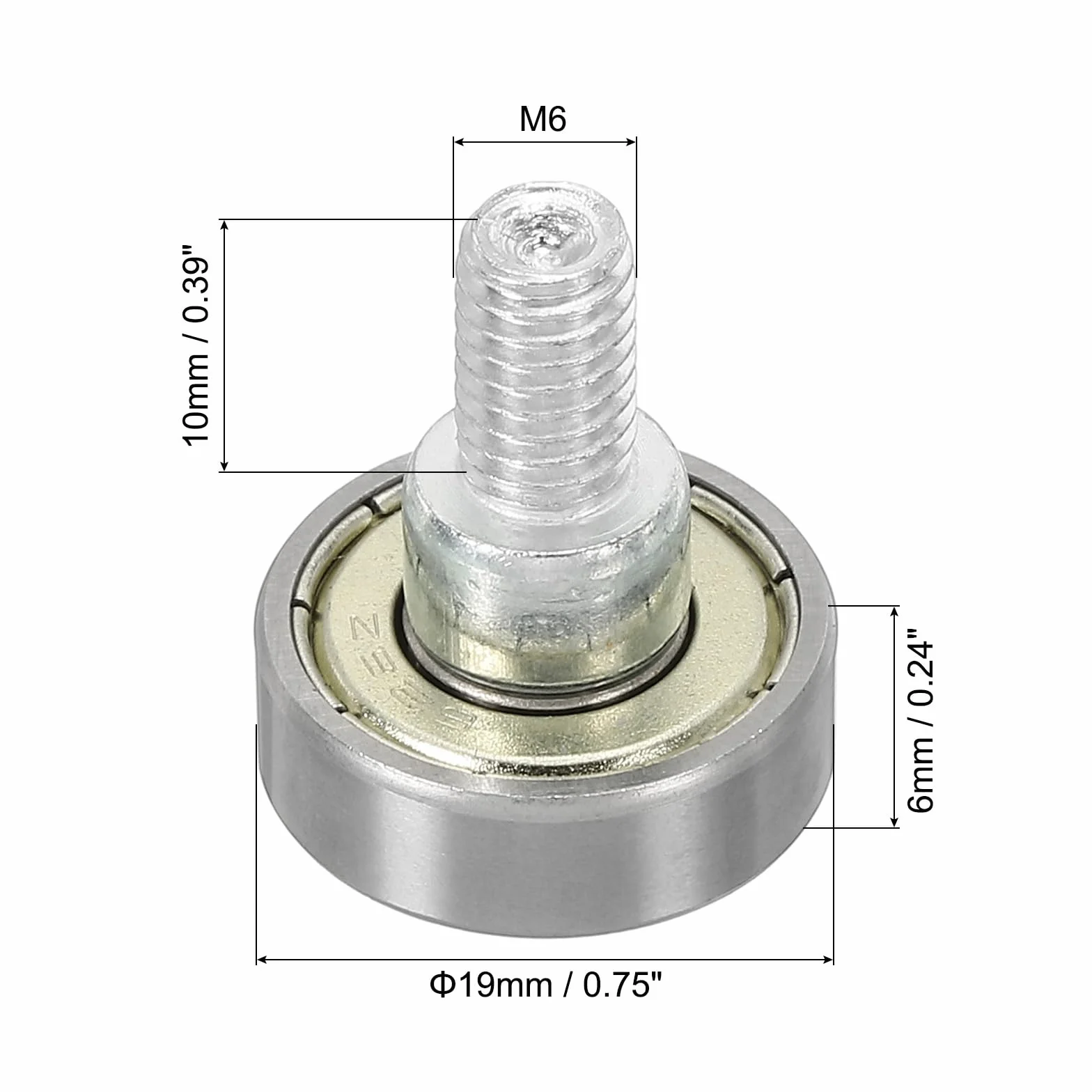 PATIKIL Rolki do szuflady 19 mm, 6 sztuk Koła zamienne kółek do szuflad z łożyskiem Małe koła pasowe, stopień 6 mm, białe