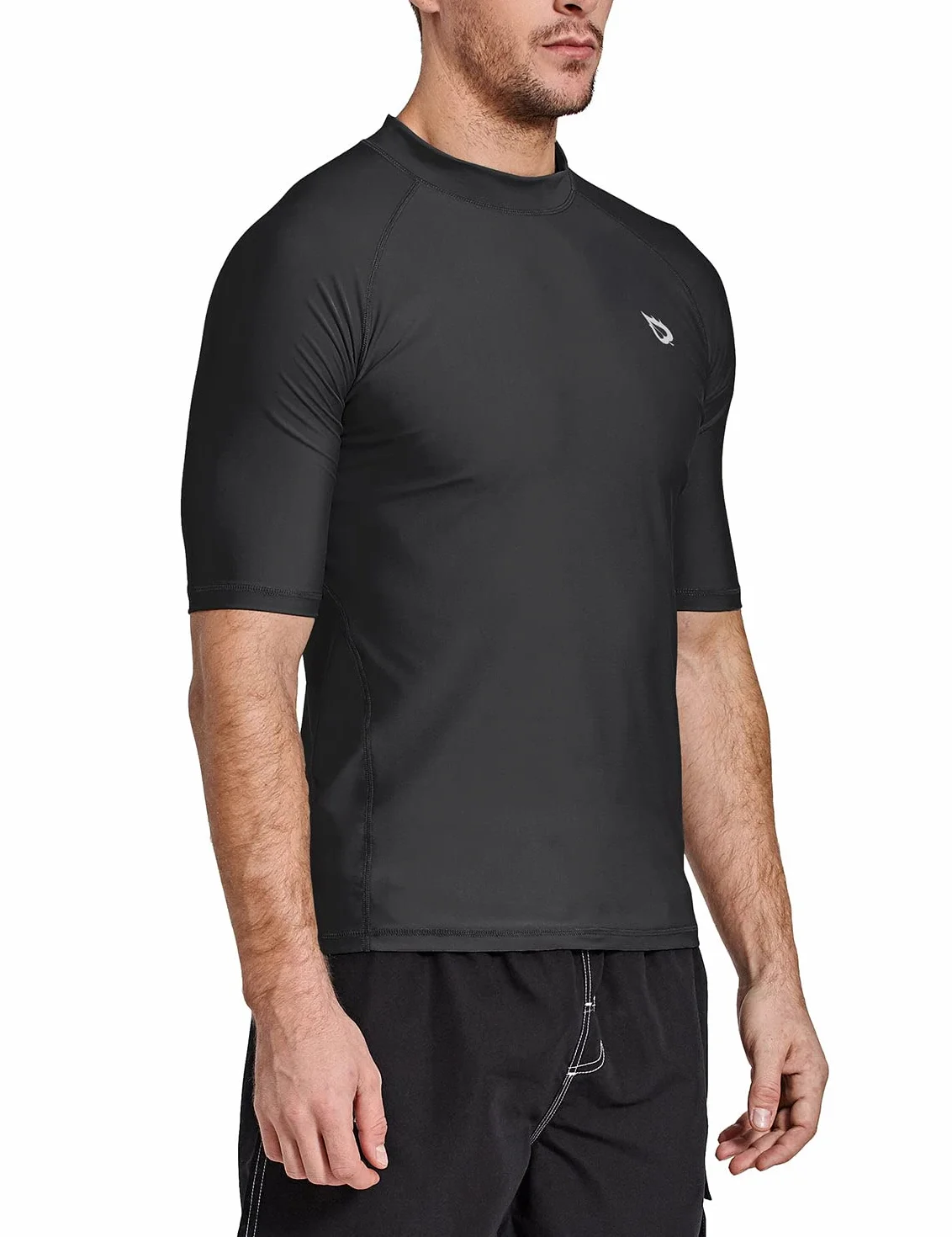 BALEAF Męska koszulka UV UPF 50+ z krótkim rękawem Rashguard, męska koszulka do pływania, nurkowania