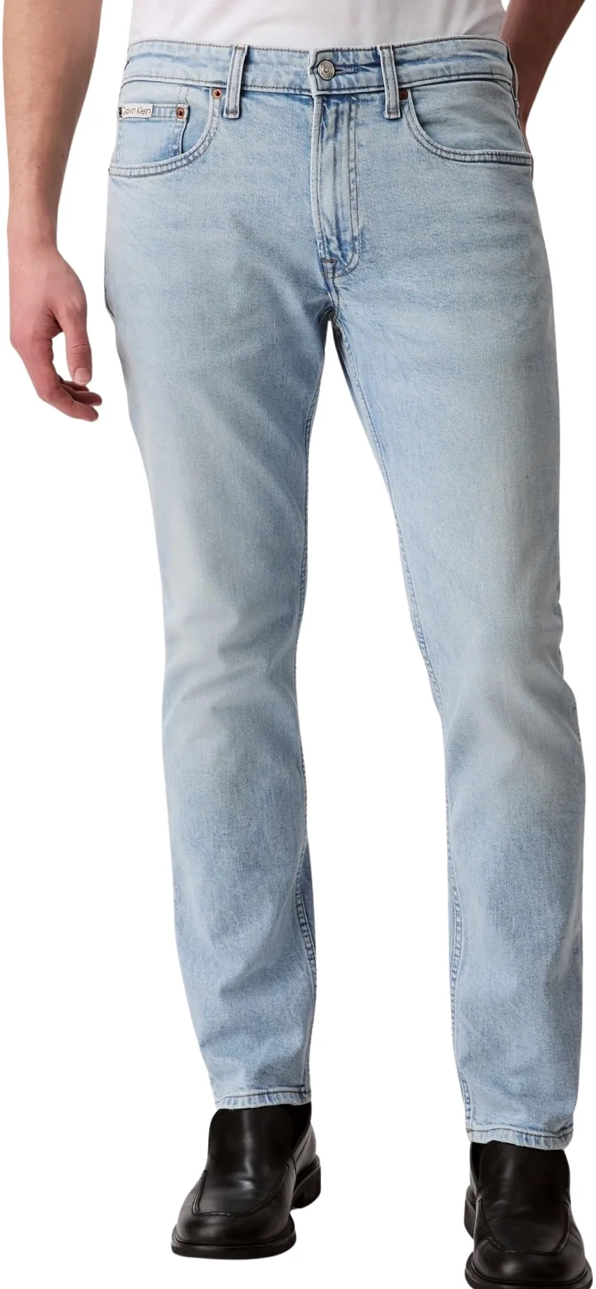 Calvin Klein Slim Marbled Beacon Jean Regen Dżins Mężczyźni