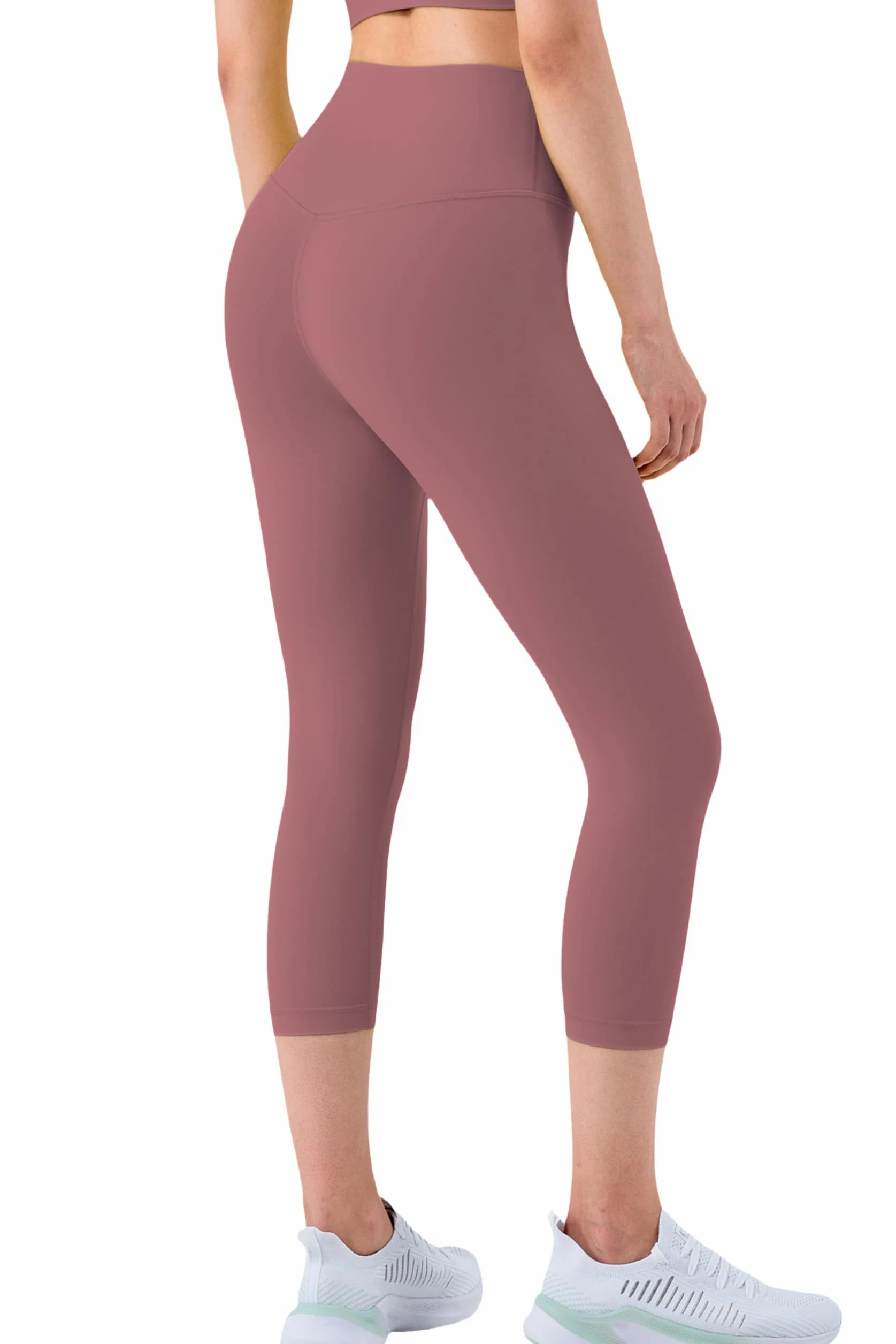 Legginsy sportowe damskie Push Up 3/4 legginsy na siłownię z wysokim stanem spodnie do fitnessu joga elastyczne antycellulitowe spodnie z kieszeniami do pilatesu sportu siłowni do biegania