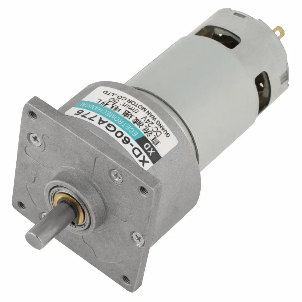 DC12V/24V 35W Mini metalowy silnik z regulowaną prędkością prądu stałego duży moment obrotowy CW/CCW XD-GA775(24V 50 obr./min)