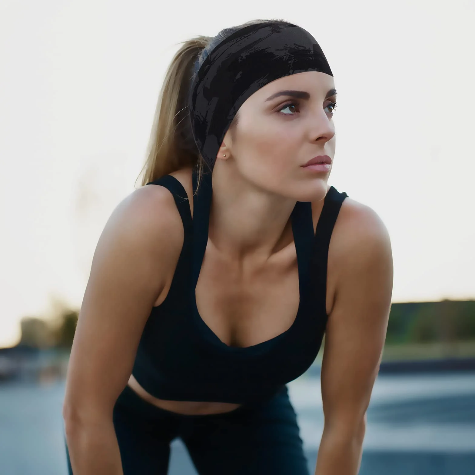 Opaska sportowa dla kobiet i mężczyzn, wąska, szeroka, elastyczna opaska do fitnessu, biegania, jazdy na rowerze, turystyki pieszej, tenisa i jogi, pasuje pod kask