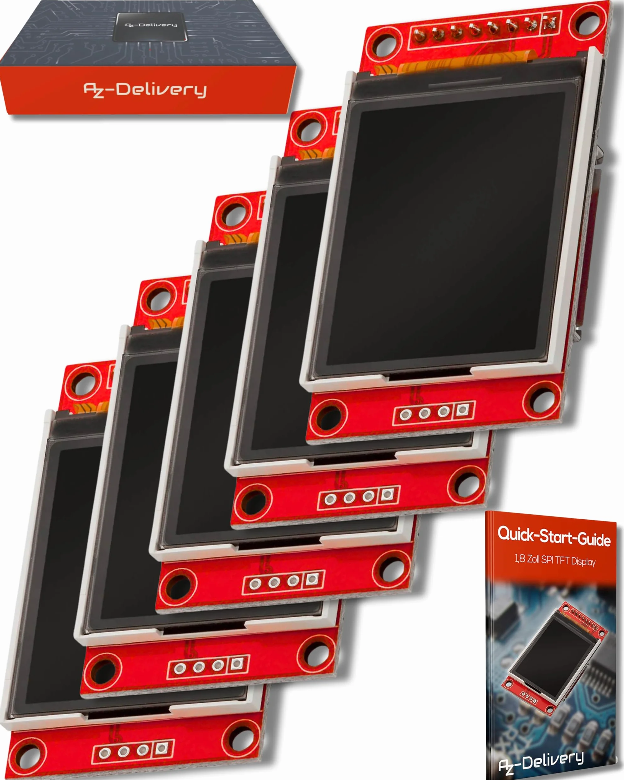 AZDelivery Wyświetlacz SPI TFT 1,8 cala z 128 x 160 ST7735 pikselami kompatybilny z Arduino i Raspberry Pi, w tym e-book!