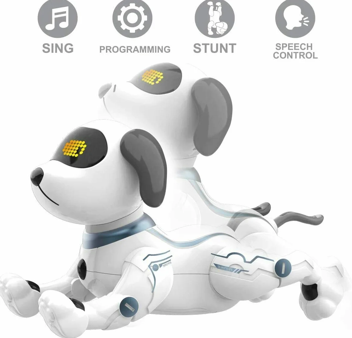 Zdalne sterowanie głosem inteligentny interaktywny taniec śpiewający pies zabawki dla dzieci, inteligentny elektroniczny programowalny robot sterowany głosem działania chodzenie siedzenie