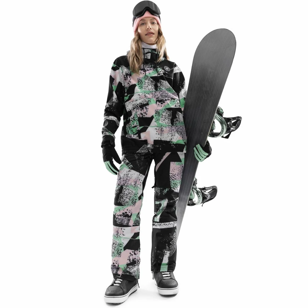 SIROKO Spodnie Snowboardowe dla Kobiet P1-W Groove XXS Wielokolorowy Czarny