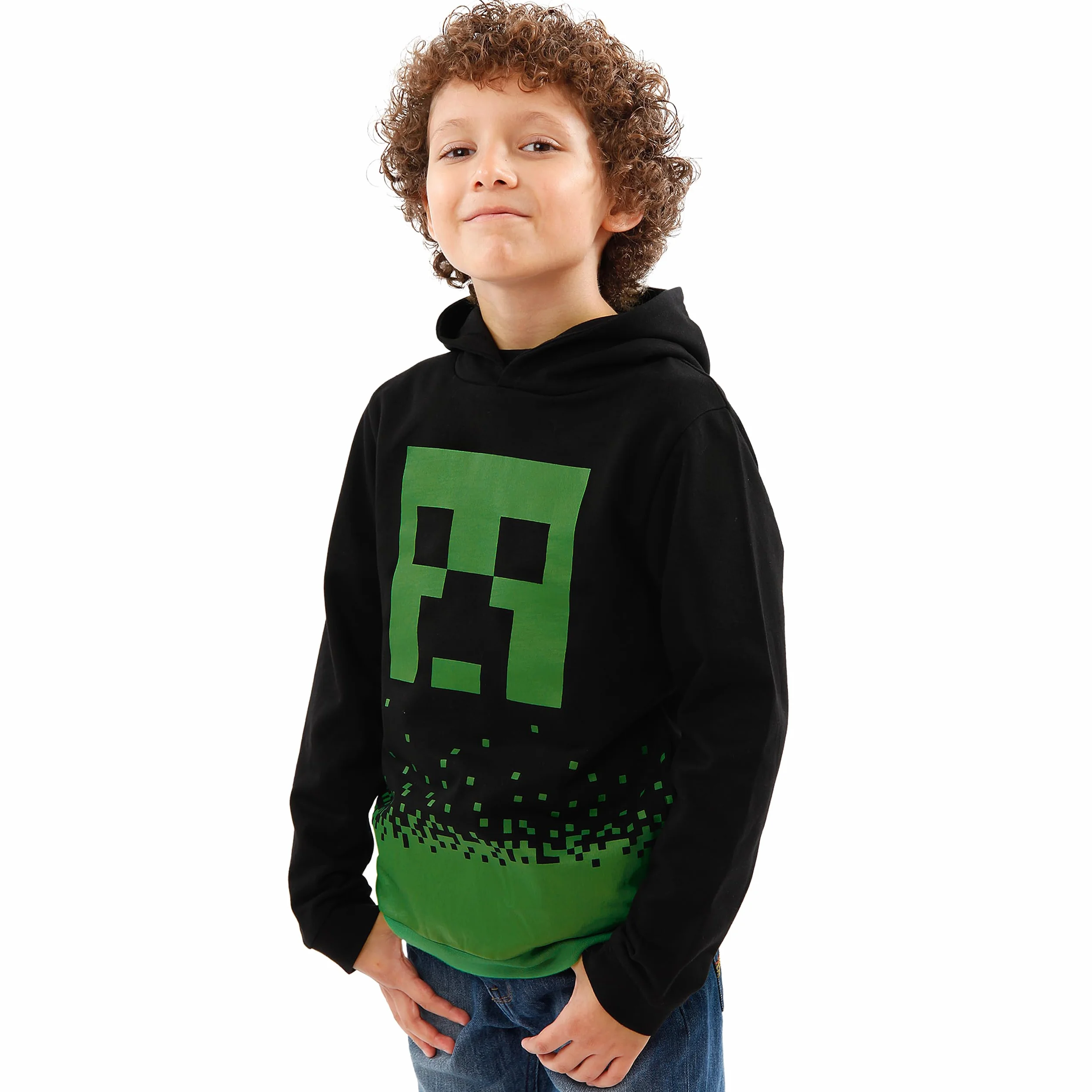Bluza z kapturem Minecraft dla chłopców | Bluza z kapturem Creepera | Ubrania gamingowe dla dzieci