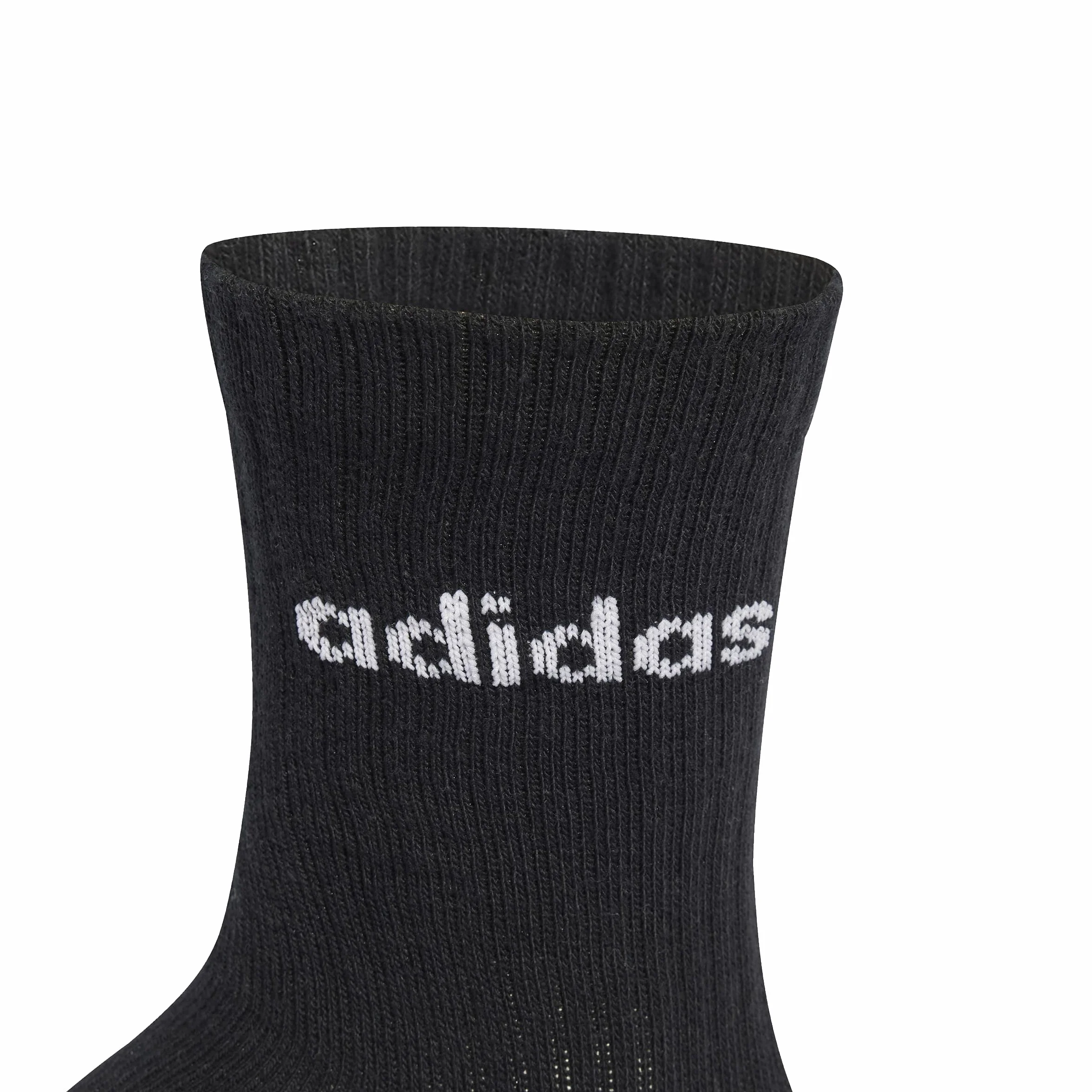 adidas Uniseks Linear Crew Socks Cushioned Socks 6 Pair Pack, Medium Grey Heather/White/Black, 40-42