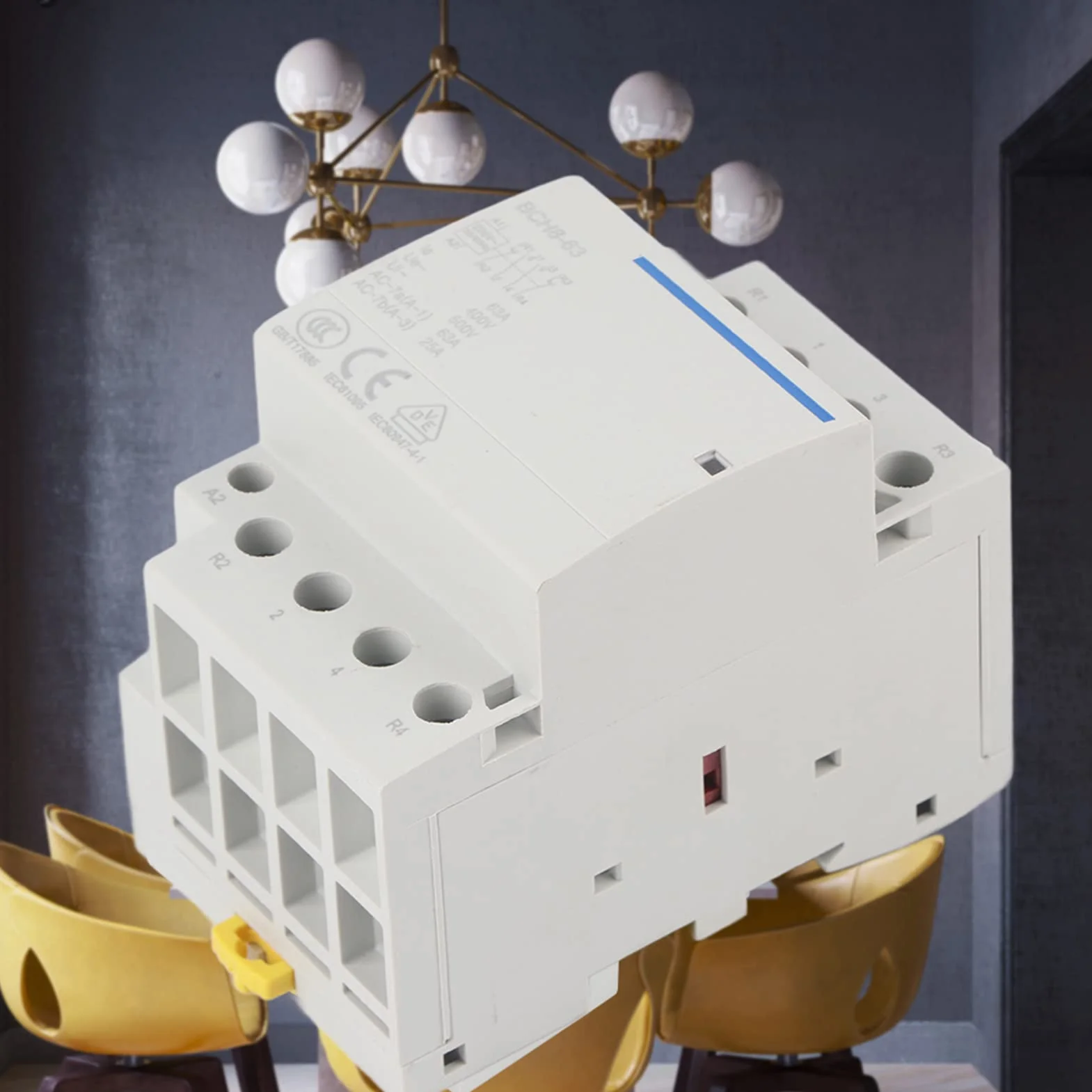2P 63A 24V/230V 50/60Hz domowy stycznik AC, 2NO/2NC uniwersalne sterowanie obwodem, montaż na szynie DIN, energooszczędny, zamiennik silnika AC, 2-biegunowy (AC230V)